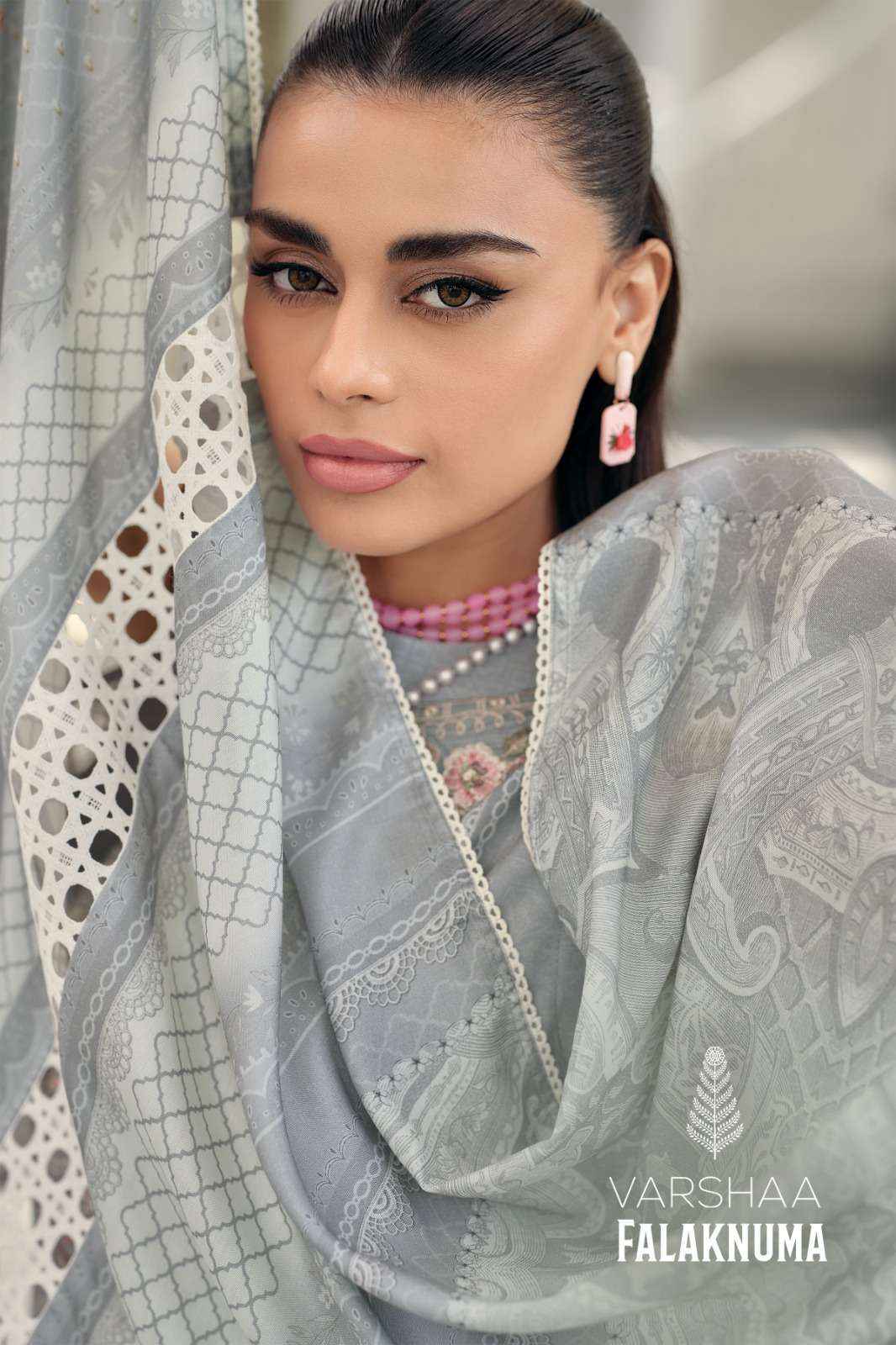 Varsha Falaknuma Exclusive Wear Muslin Salwar Kameez Wholesale Rate ( 4 Pcs Catalog )