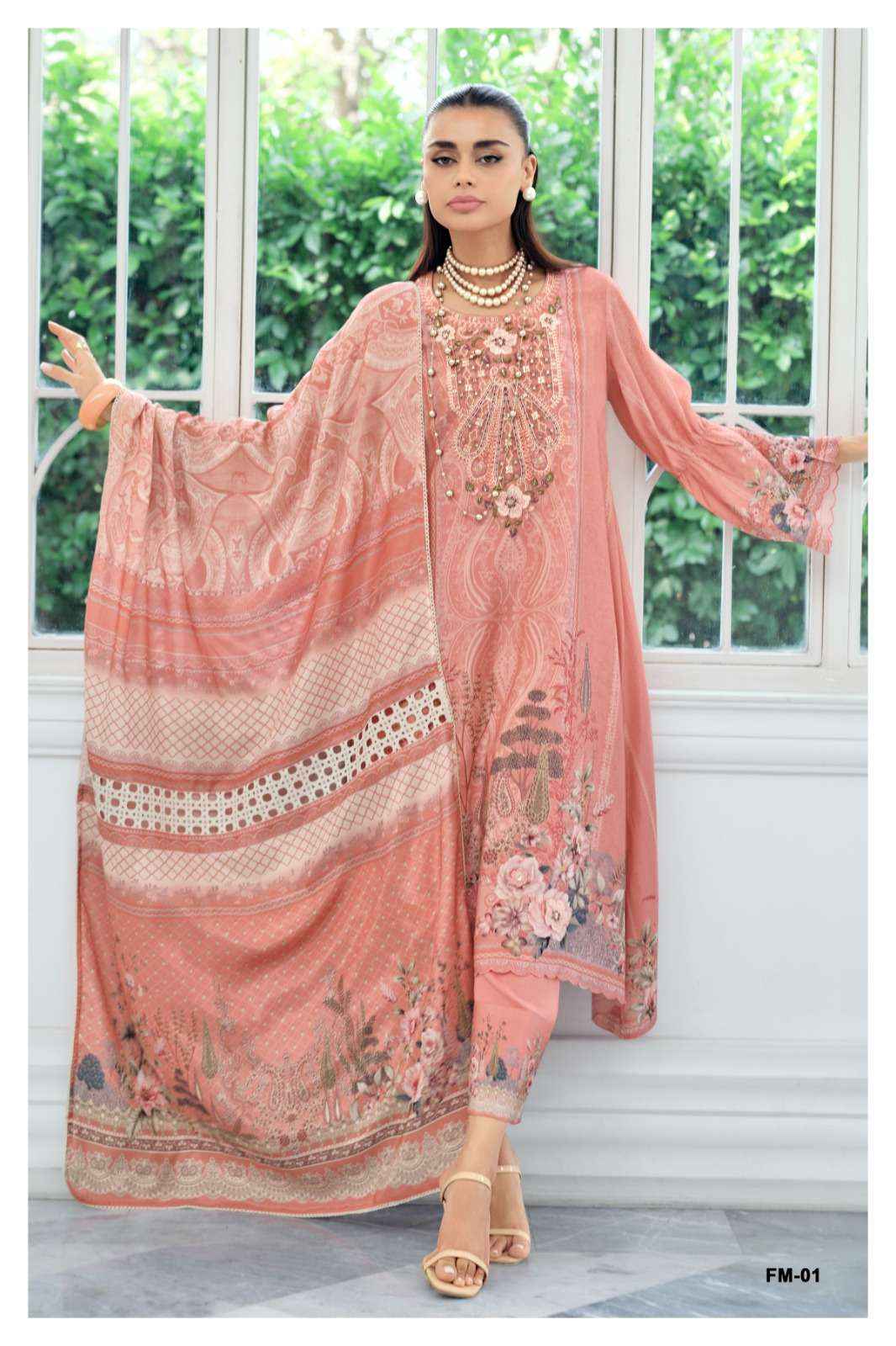 Varsha Falaknuma Exclusive Wear Muslin Salwar Kameez Wholesale Rate ( 4 Pcs Catalog )