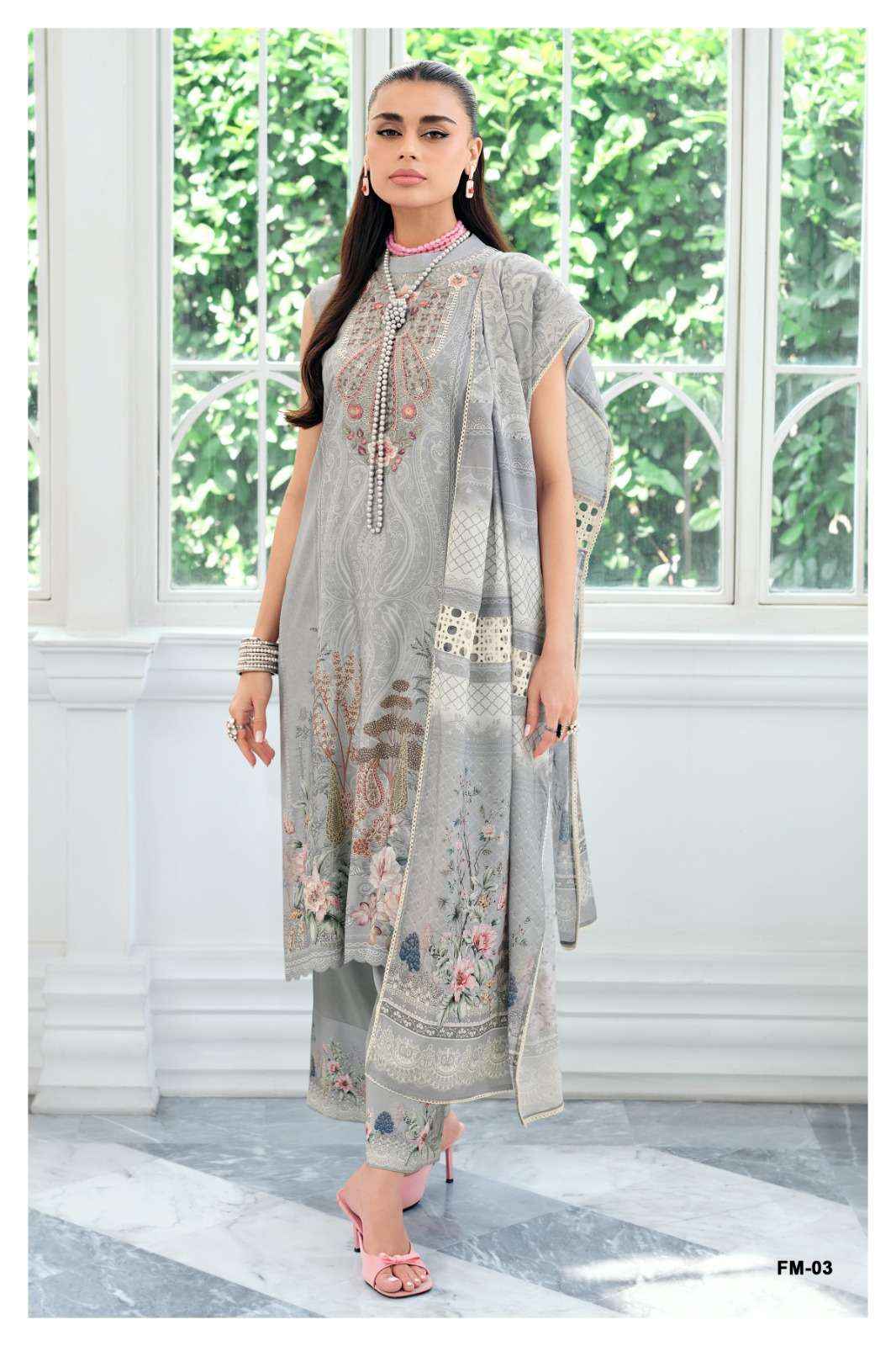 Varsha Falaknuma Exclusive Wear Muslin Salwar Kameez Wholesale Rate ( 4 Pcs Catalog )