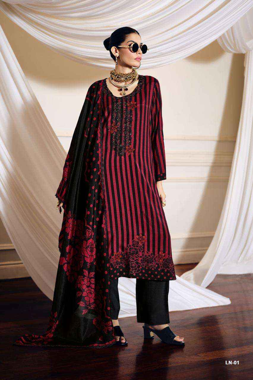 Varsha Lumina Exclusive Designs Muslin Salwar Kameez Wholesale Rate ( 4 Pcs Catalog )