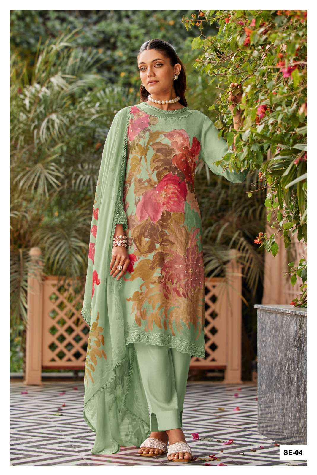 Varsha Summer Edit Digital Printed Muslin Salwar Kameez Wholesale Rate ( 4 Pcs Catalog )