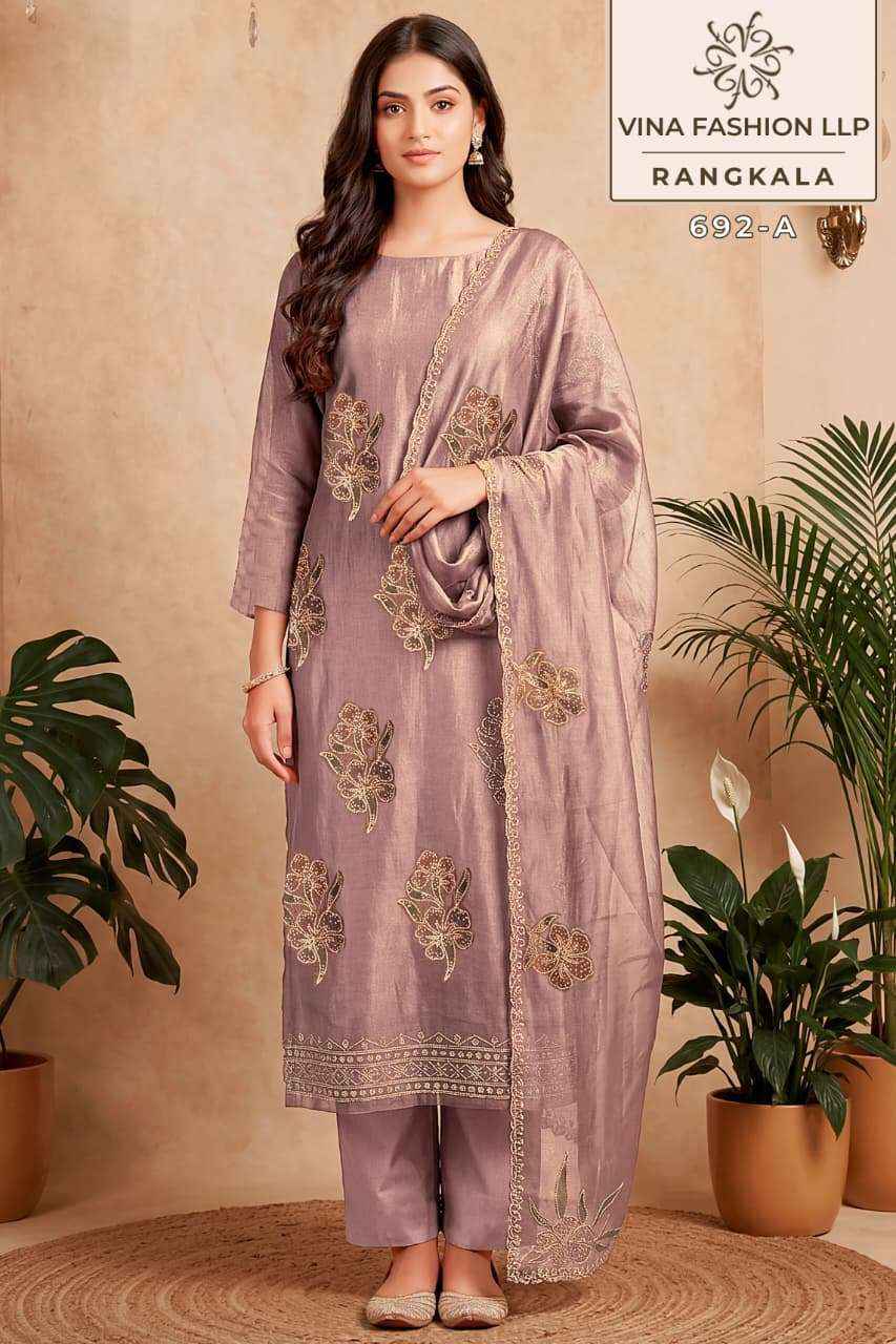 Vinay Fashion Kuleesh Rangkala Partywear Style Ladies Salwar Kameez Wholesale Rate ( 4 Pcs Catalog )