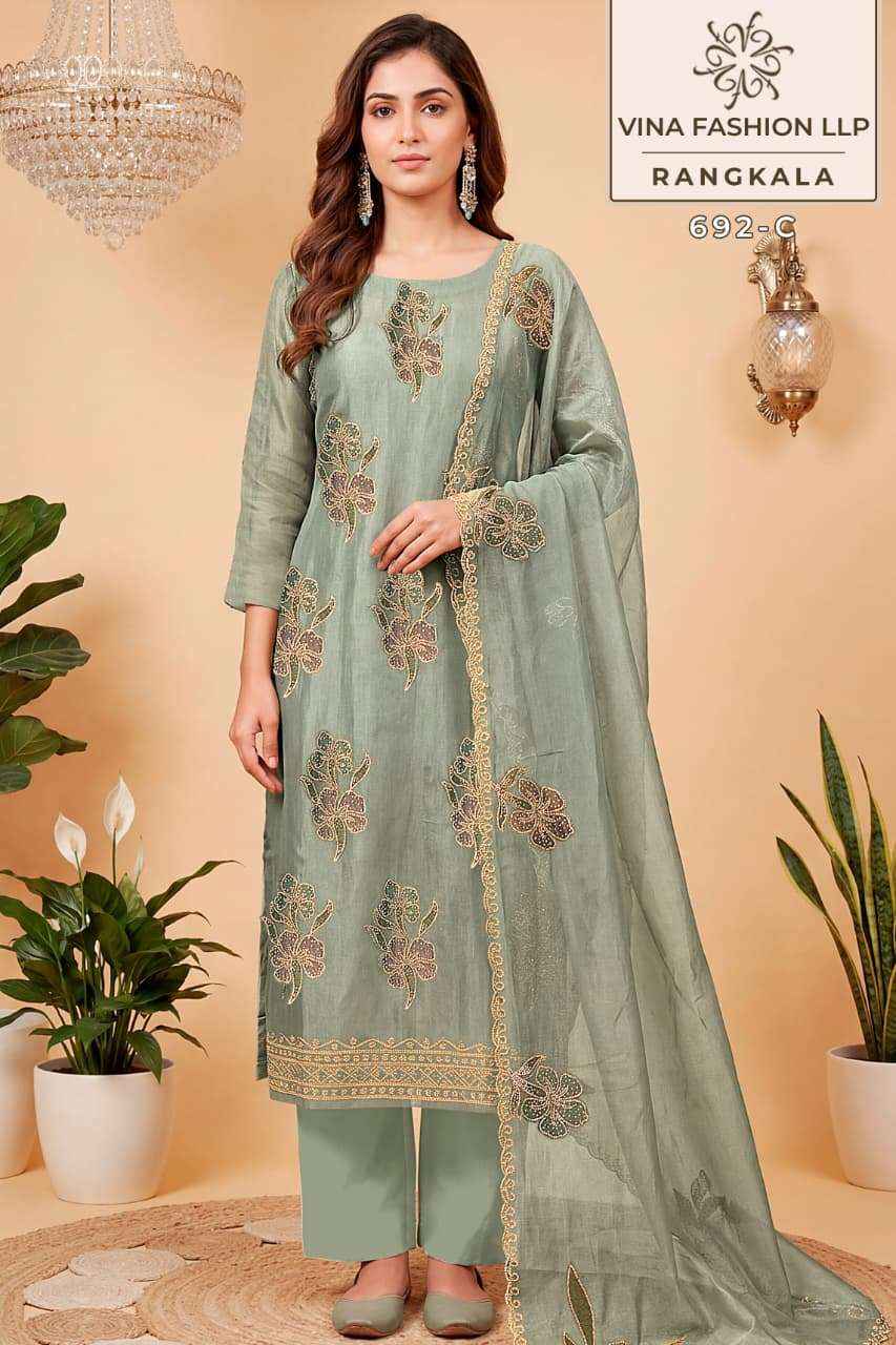 Vinay Fashion Kuleesh Rangkala Partywear Style Ladies Salwar Kameez Wholesale Rate ( 4 Pcs Catalog )