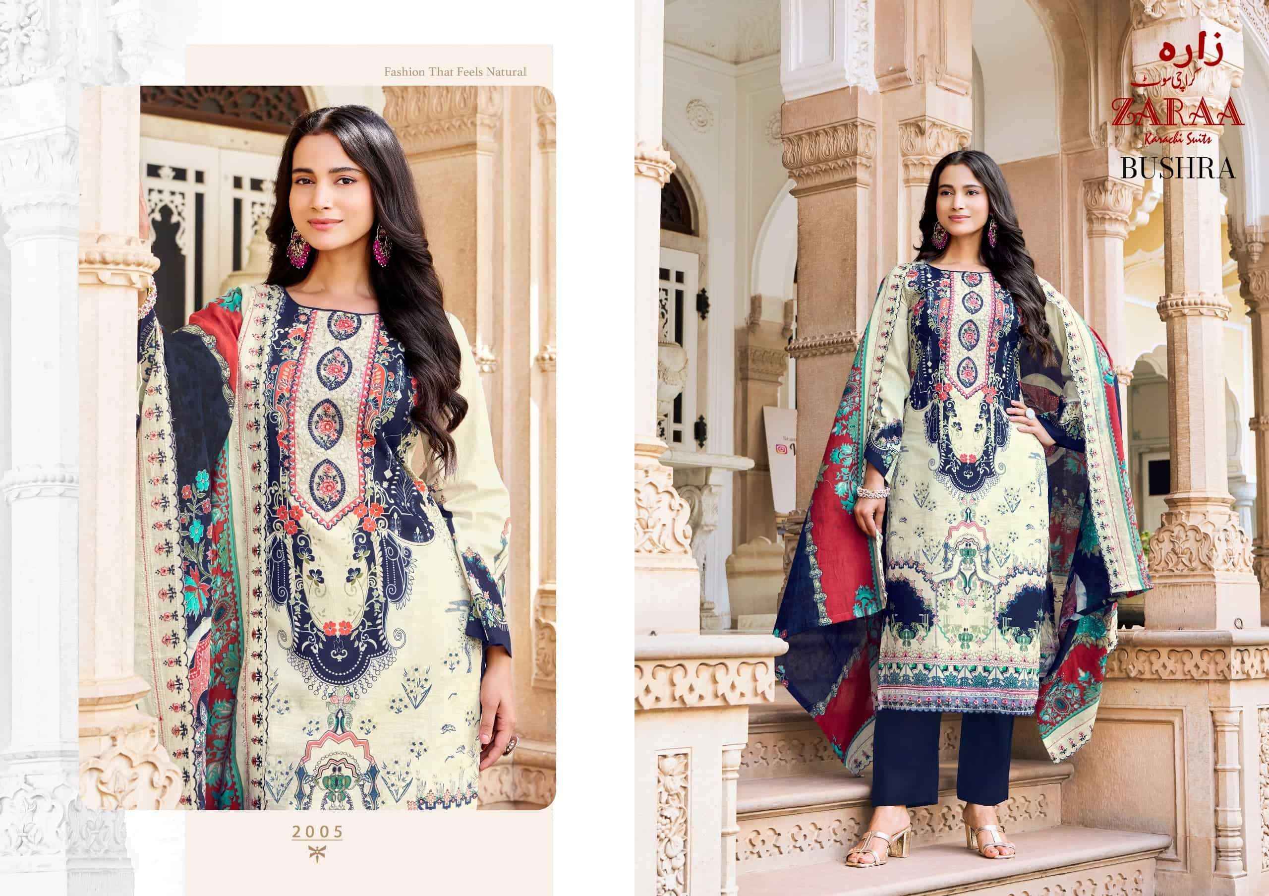 Zaraa Bushra Bin Saeed Vol 2 Pure Cotton Dress Material Wholesale Price ( 8 Pcs Catalogue )