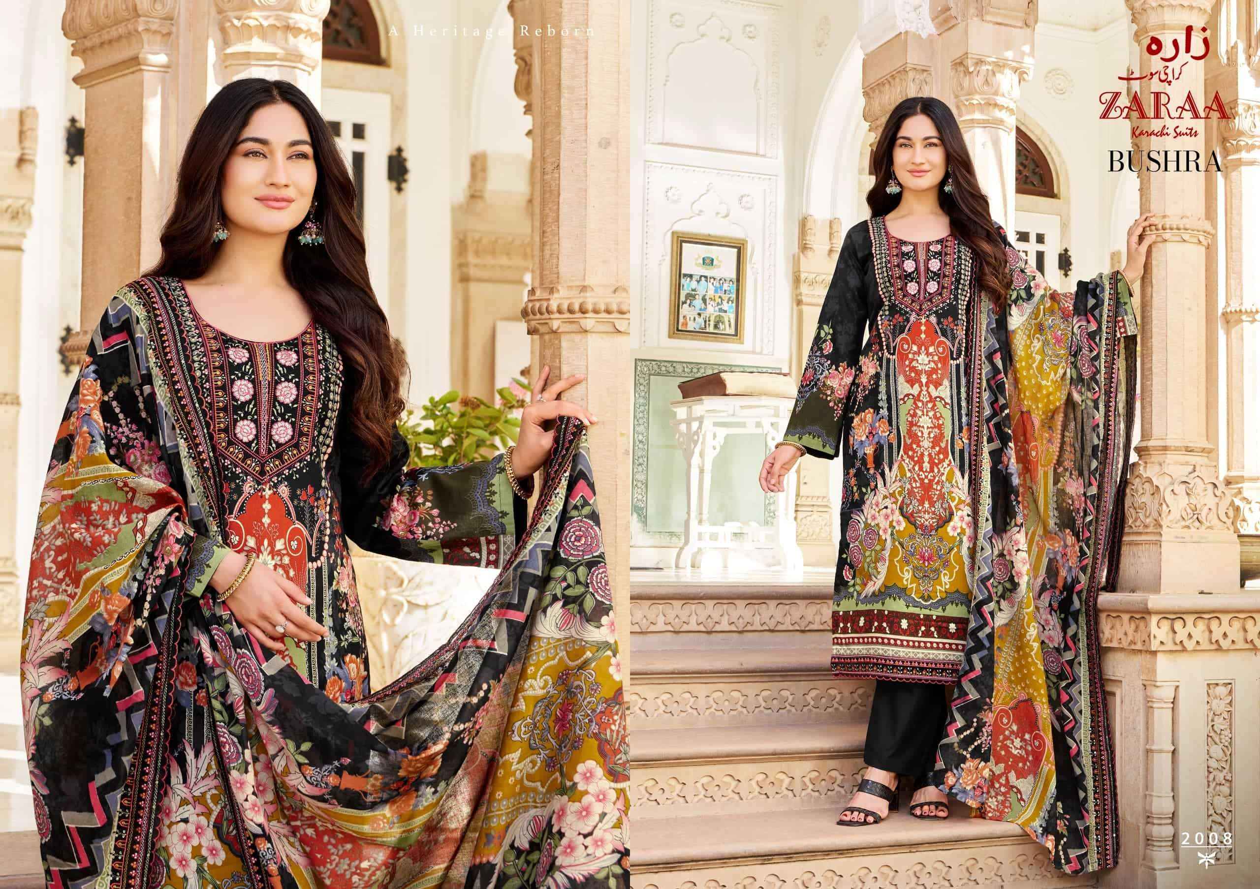 Zaraa Bushra Bin Saeed Vol 2 Pure Cotton Dress Material Wholesale Price ( 8 Pcs Catalogue )