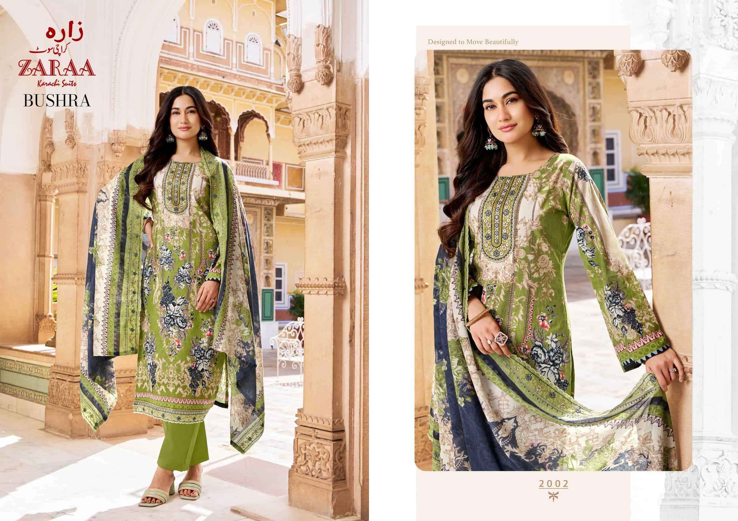 Zaraa Bushra Bin Saeed Vol 2 Pure Cotton Dress Material Wholesale Price ( 8 Pcs Catalogue )