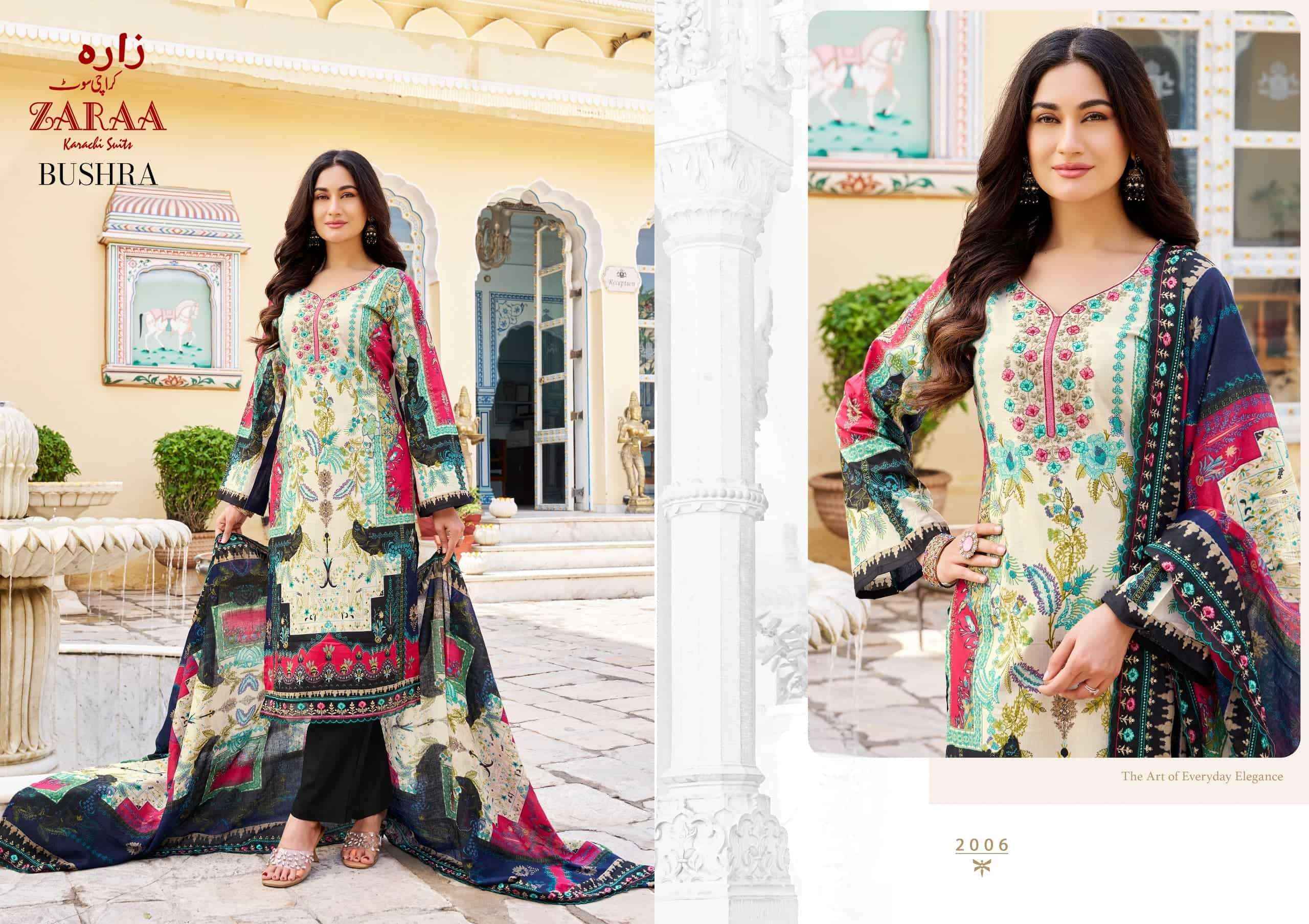 Zaraa Bushra Bin Saeed Vol 2 Pure Cotton Dress Material Wholesale Price ( 8 Pcs Catalogue )
