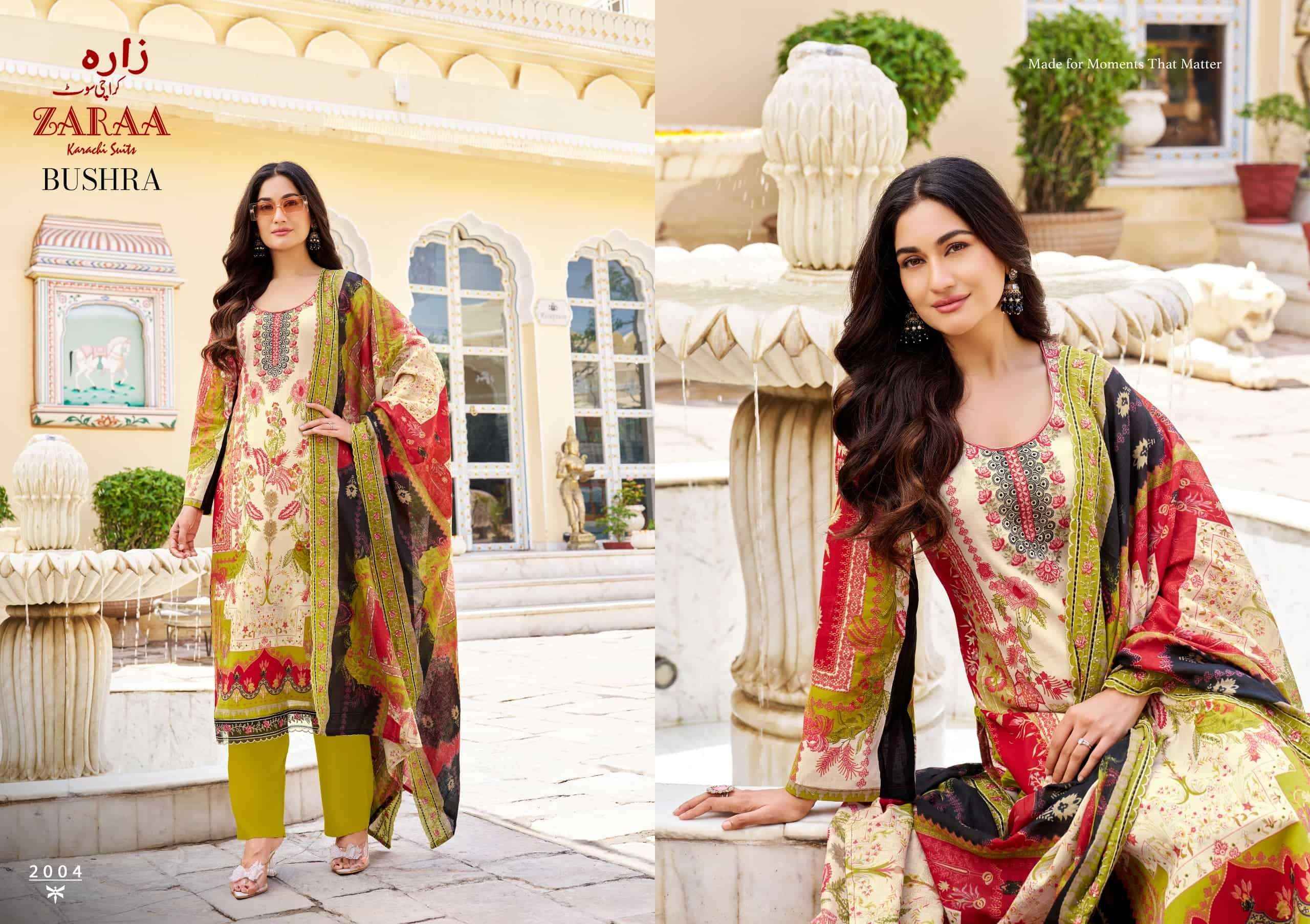 Zaraa Bushra Bin Saeed Vol 2 Pure Cotton Dress Material Wholesale Price ( 8 Pcs Catalogue )