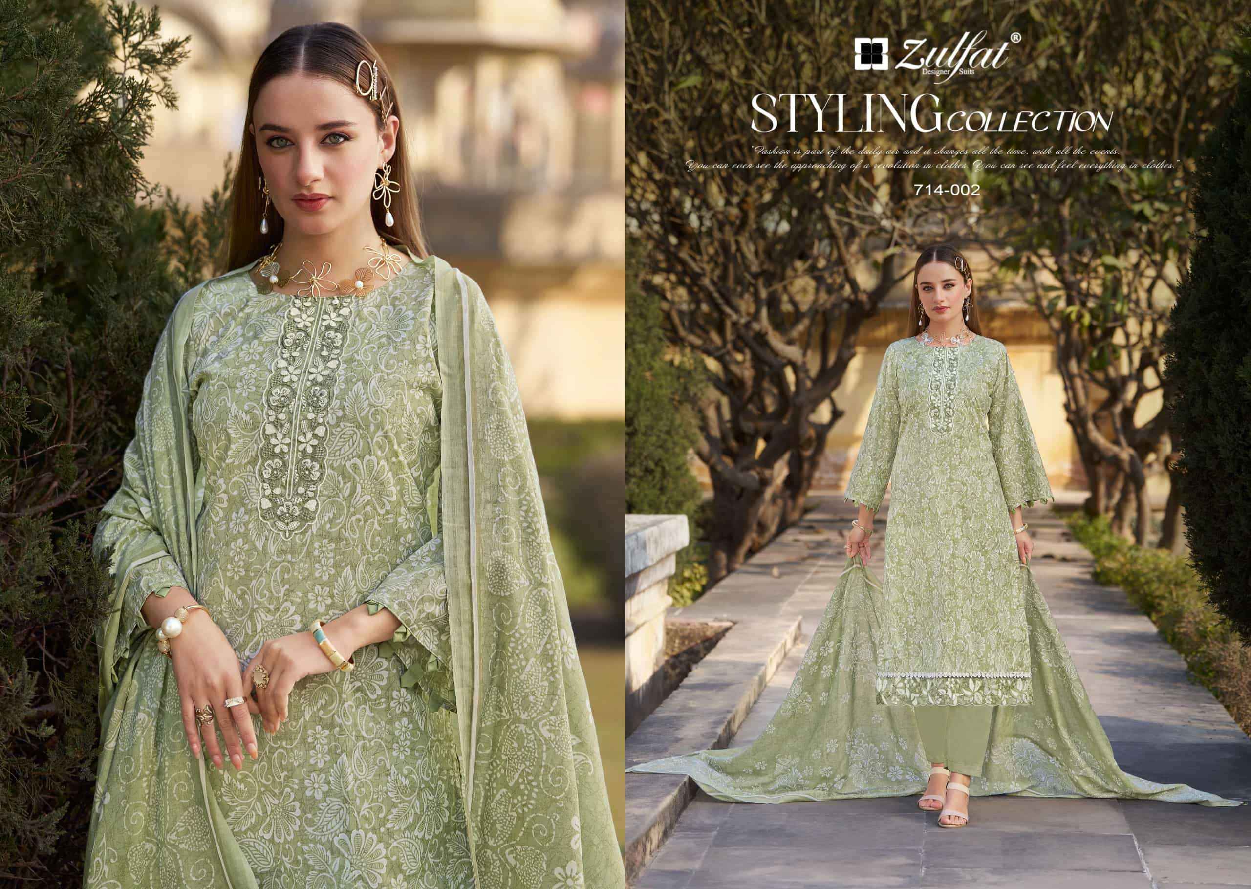 Zulfat Mashuqa Designer Prints Pure Cotton Dress Material Wholesale Price ( 6 Pcs Catalogue )