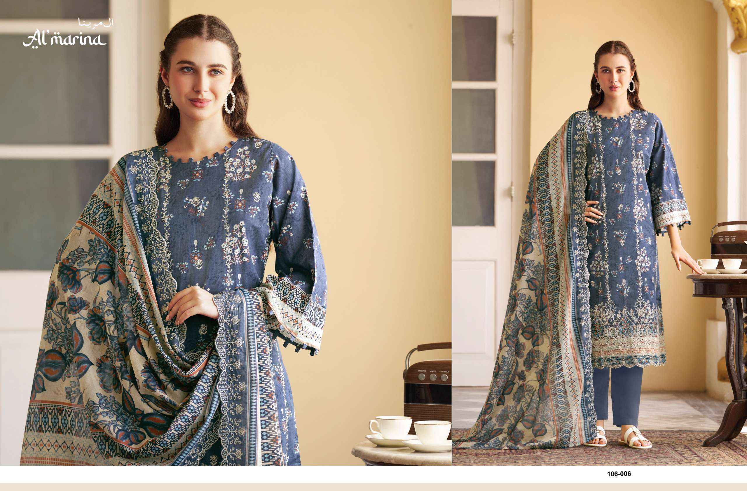 Al Marina Chikankari Vol 4 Cotton Dress Material Surat Textile Market ( 6 pcs Catalogue )