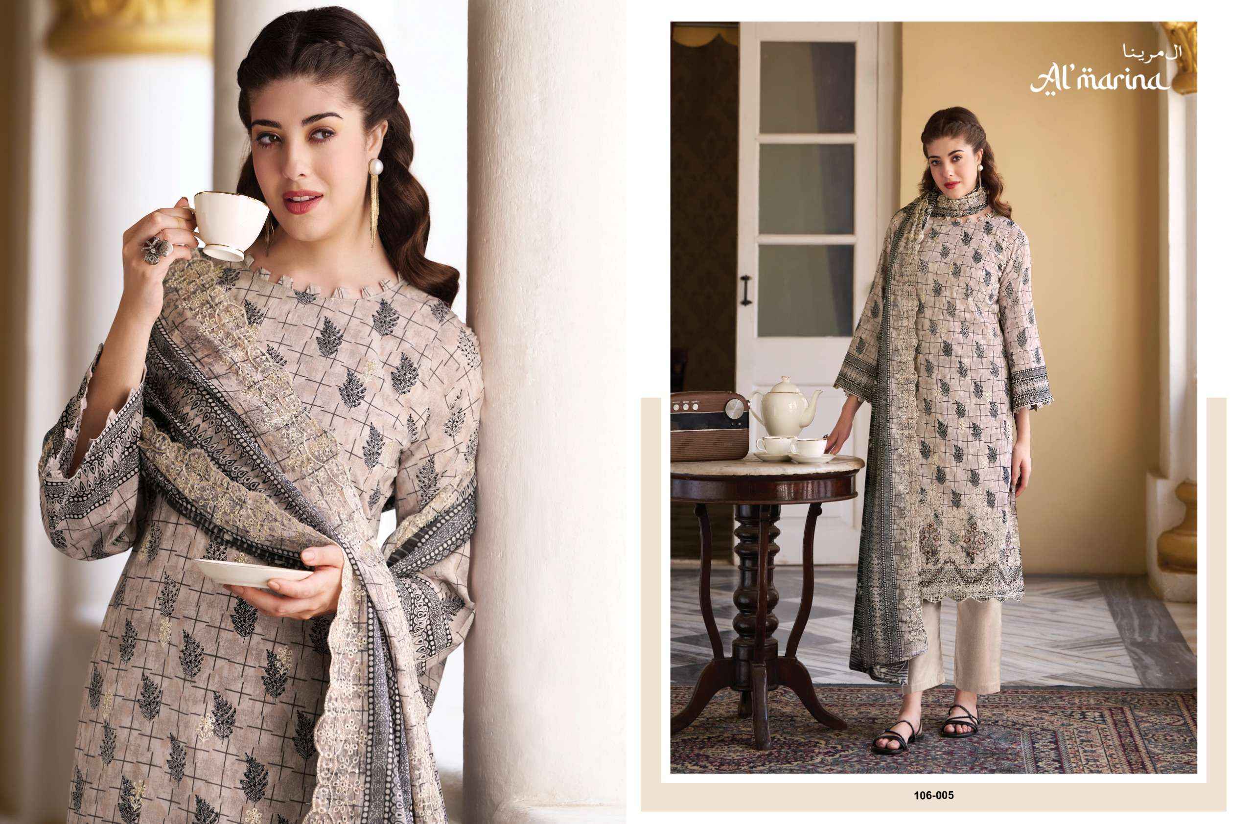 Al Marina Chikankari Vol 4 Cotton Dress Material Surat Textile Market ( 6 pcs Catalogue )