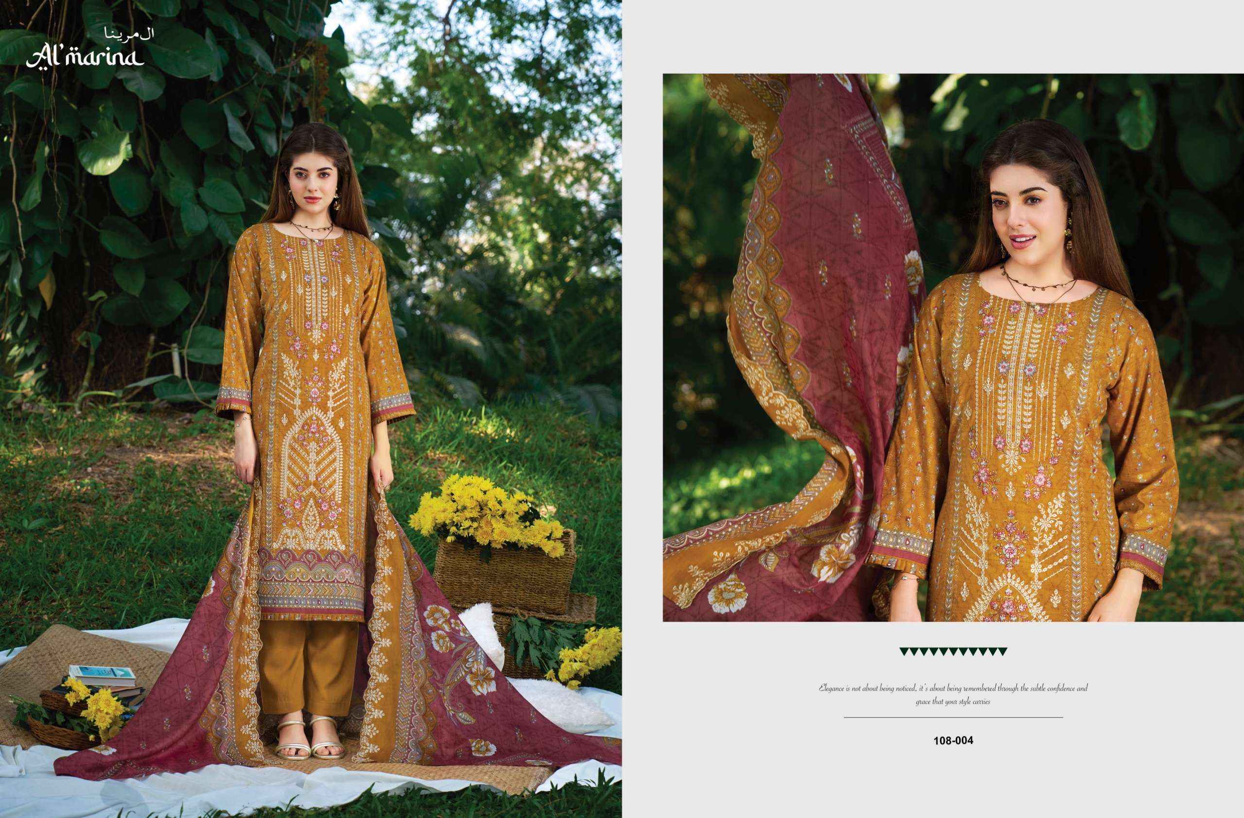 Al Marina Sukoon e Safar Cotton Dress Material Wholesale Supplier ( 6 pcs Catalogue )