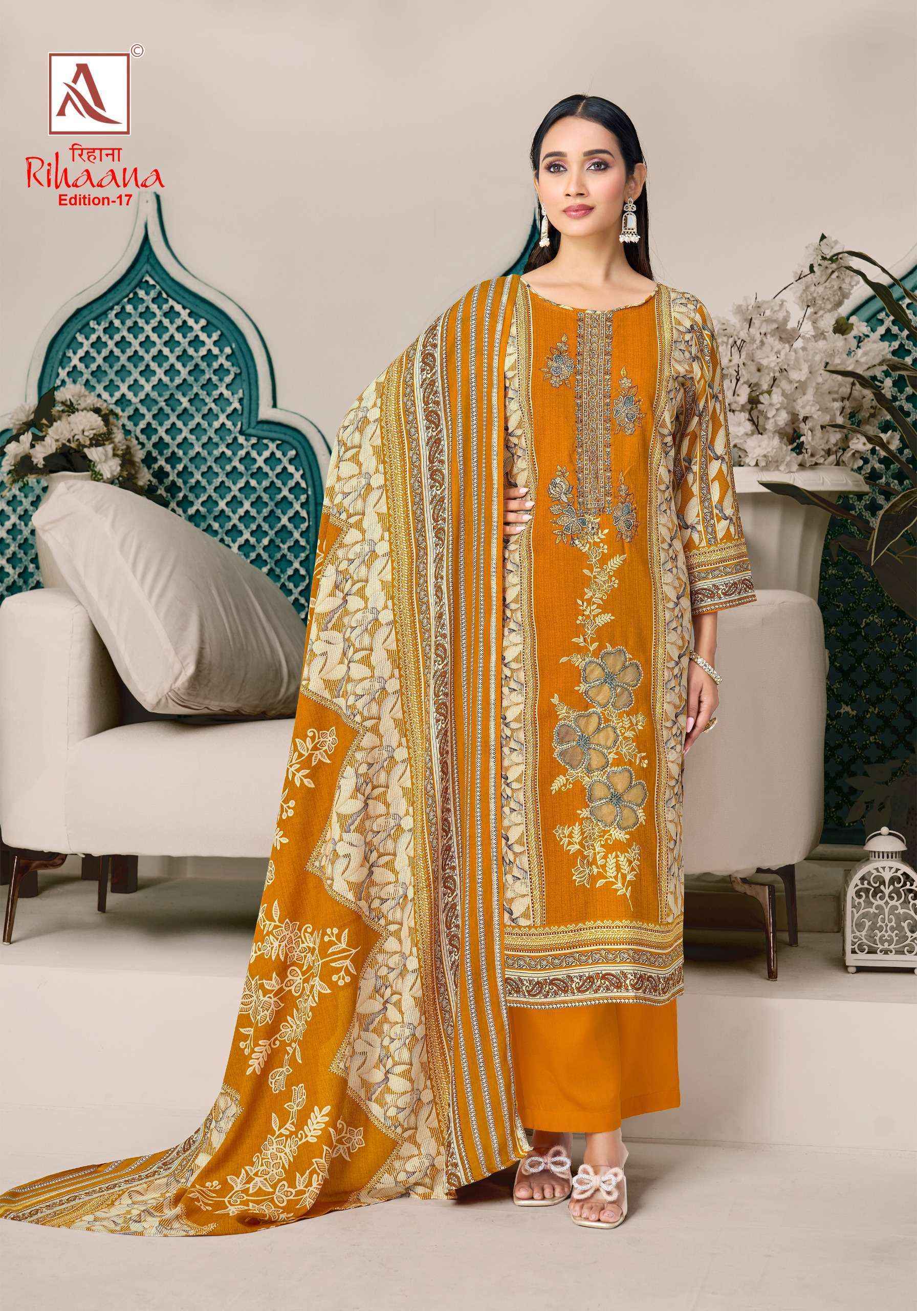Alok Rihaana Edition 17 Cotton Dress Material Surat Wholesale Market ( 6 pcs Catalogue )