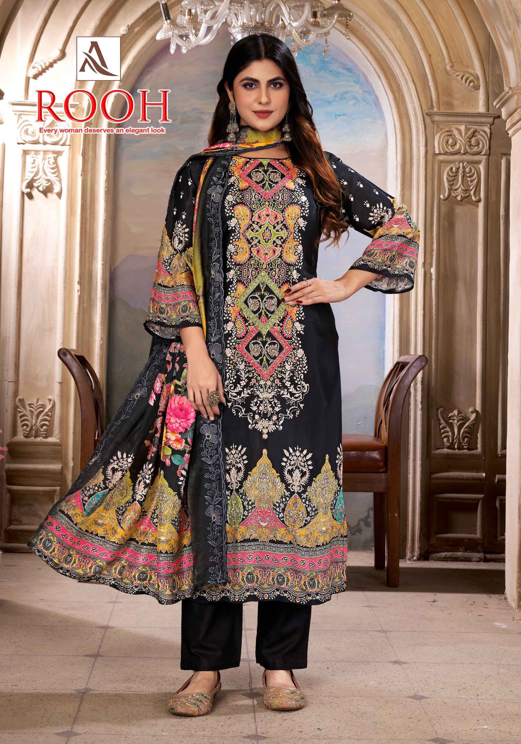 Alok Rooh Viscose Maslin Dress Material Wholesale Price ( 4 pcs Catalogue )