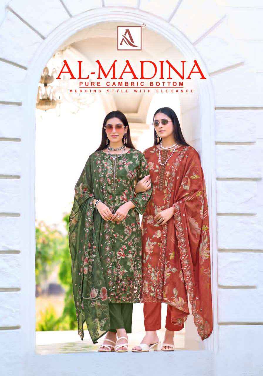 Alok Suit Al Madina Cotton Dress Mterial Wholesale Catalogue Surat ( 6 Pcs Catalogue )