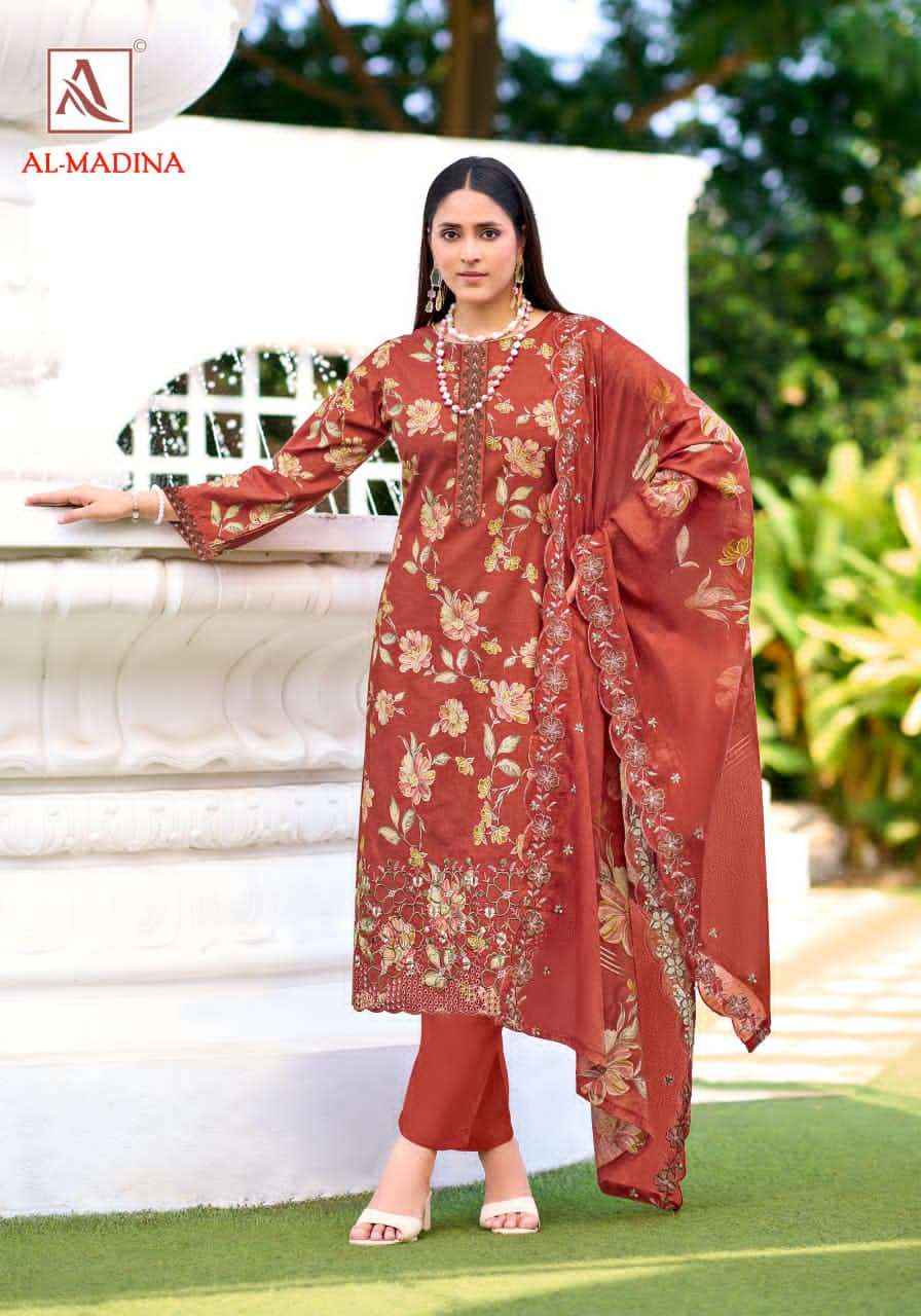 Alok Suit Al Madina Cotton Dress Mterial Wholesale Catalogue Surat ( 6 Pcs Catalogue )