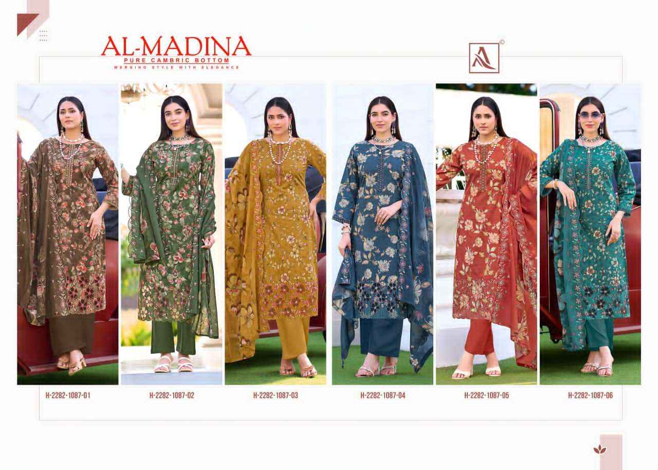 Alok Suit Al Madina Cotton Dress Mterial Wholesale Catalogue Surat ( 6 Pcs Catalogue )
