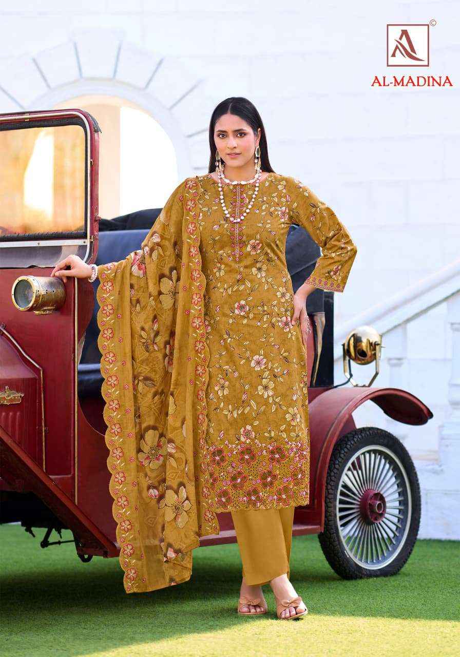 Alok Suit Al Madina Cotton Dress Mterial Wholesale Catalogue Surat ( 6 Pcs Catalogue )
