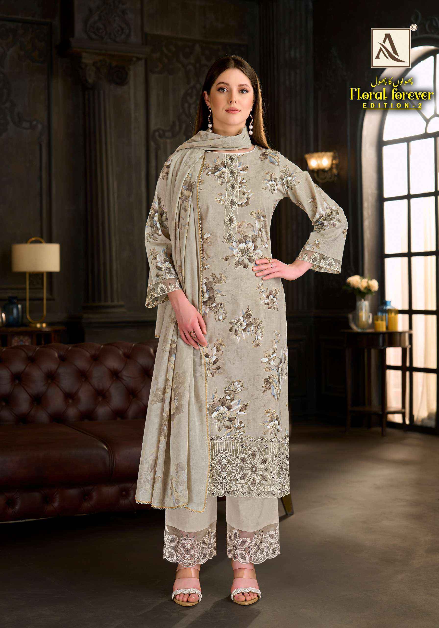 ALOK SUITS FLORAL FOREVER EDITION 2 COTTON EMBROIDERY WORK SUIT ( 6 PCS CATALOGUE )