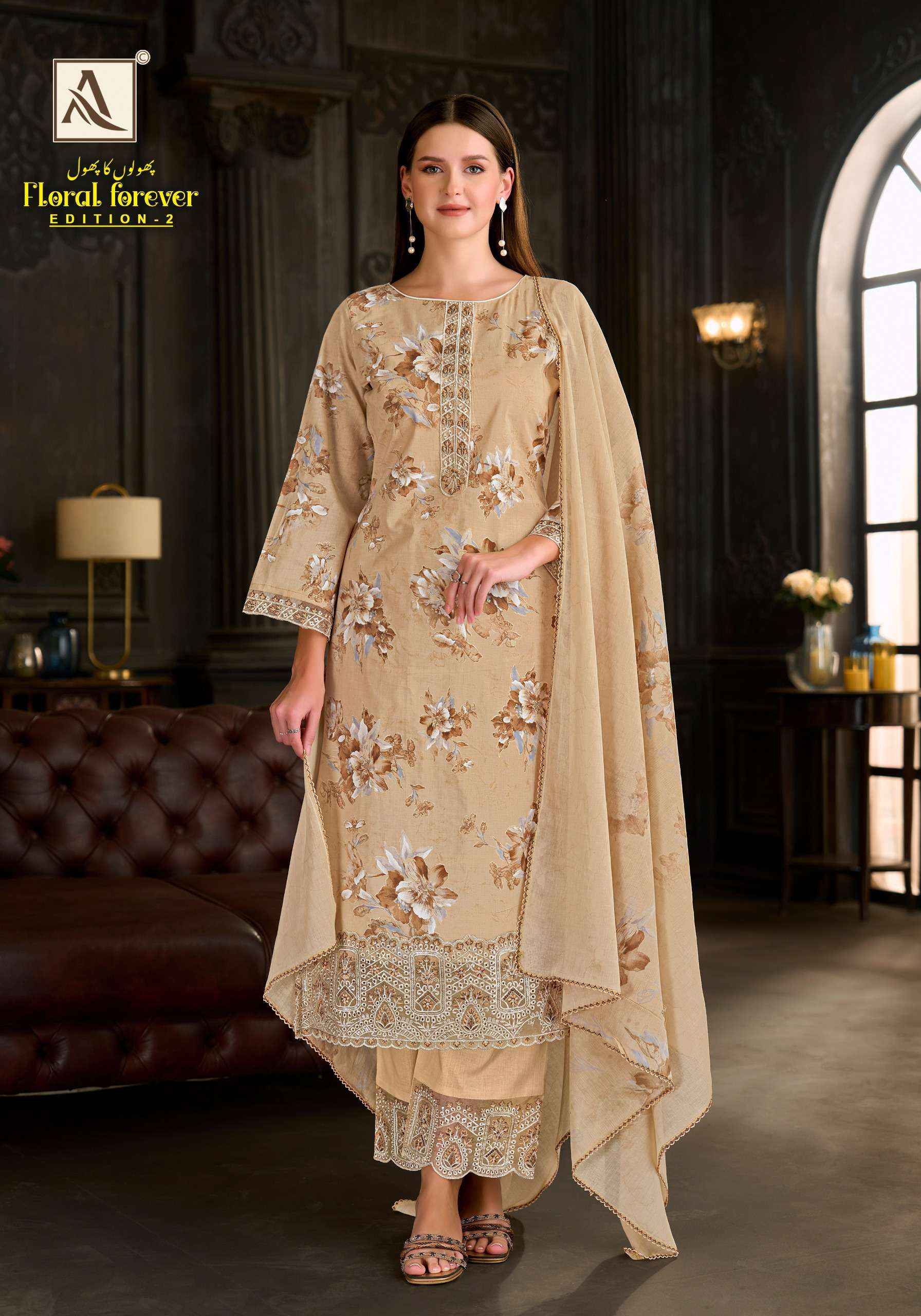 ALOK SUITS FLORAL FOREVER EDITION 2 COTTON EMBROIDERY WORK SUIT ( 6 PCS CATALOGUE )