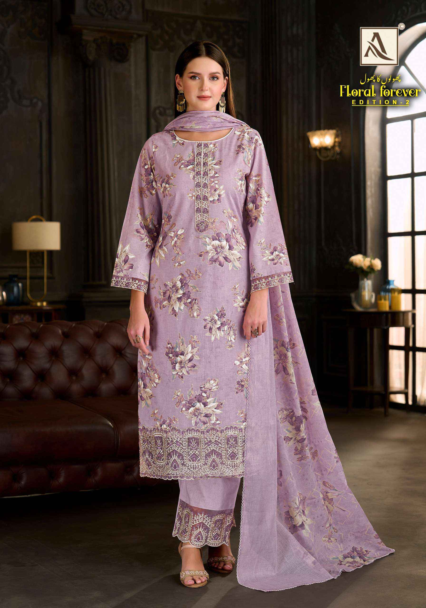 ALOK SUITS FLORAL FOREVER EDITION 2 COTTON EMBROIDERY WORK SUIT ( 6 PCS CATALOGUE )