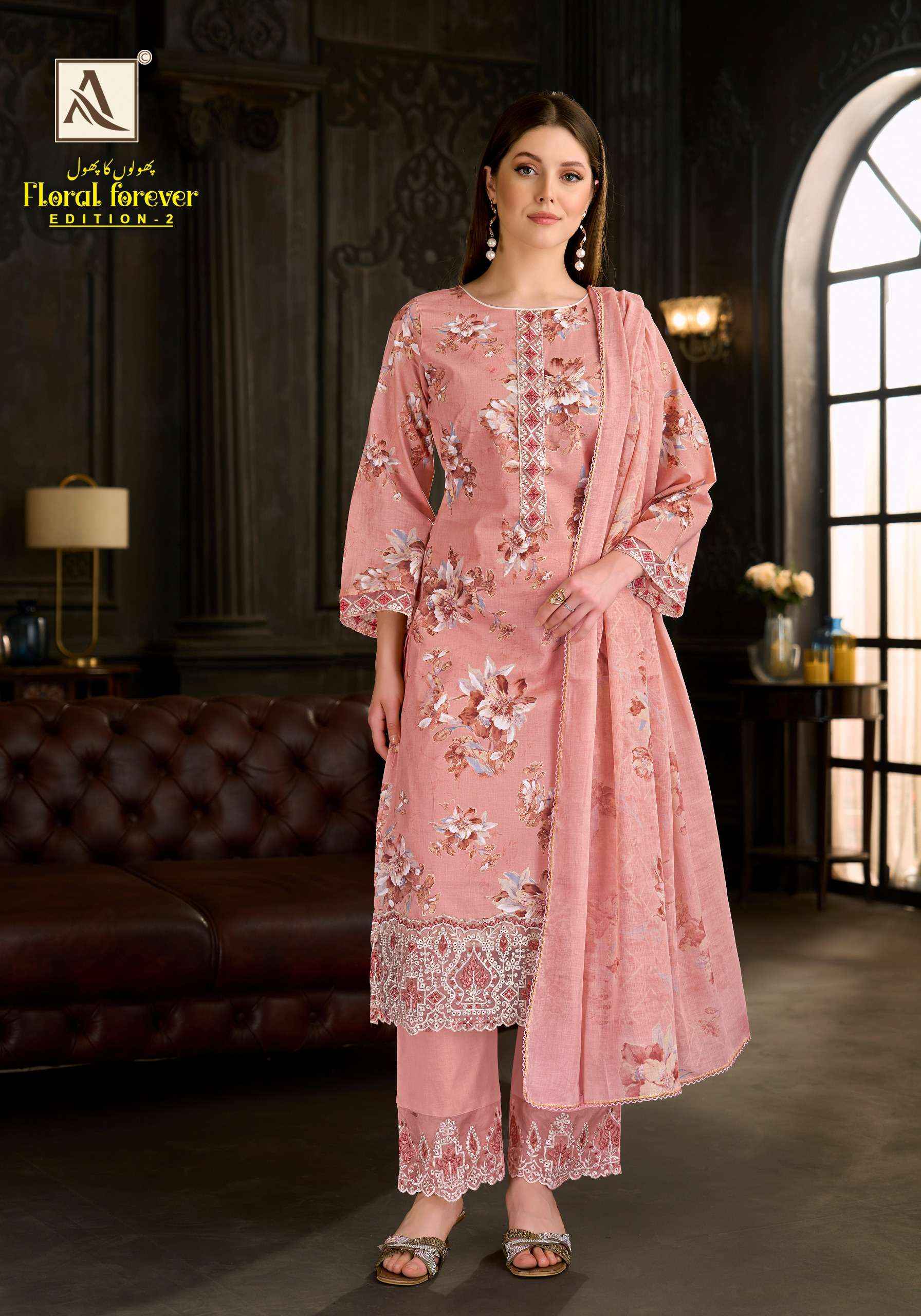 ALOK SUITS FLORAL FOREVER EDITION 2 COTTON EMBROIDERY WORK SUIT ( 6 PCS CATALOGUE )