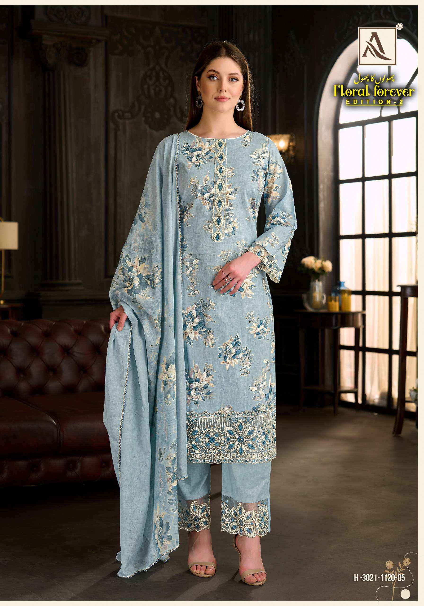ALOK SUITS FLORAL FOREVER EDITION 2 COTTON EMBROIDERY WORK SUIT ( 6 PCS CATALOGUE )