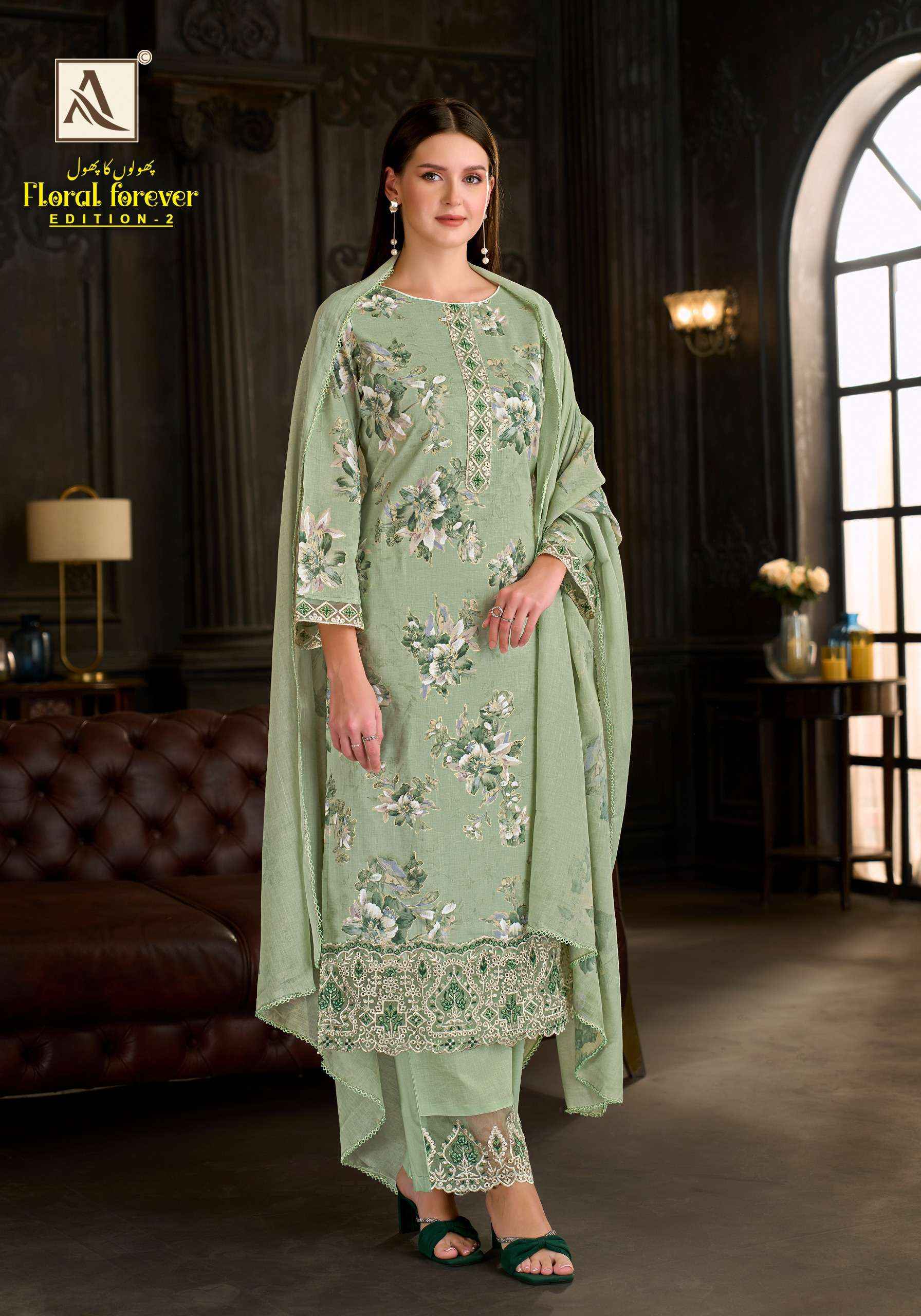 ALOK SUITS FLORAL FOREVER EDITION 2 COTTON EMBROIDERY WORK SUIT ( 6 PCS CATALOGUE )
