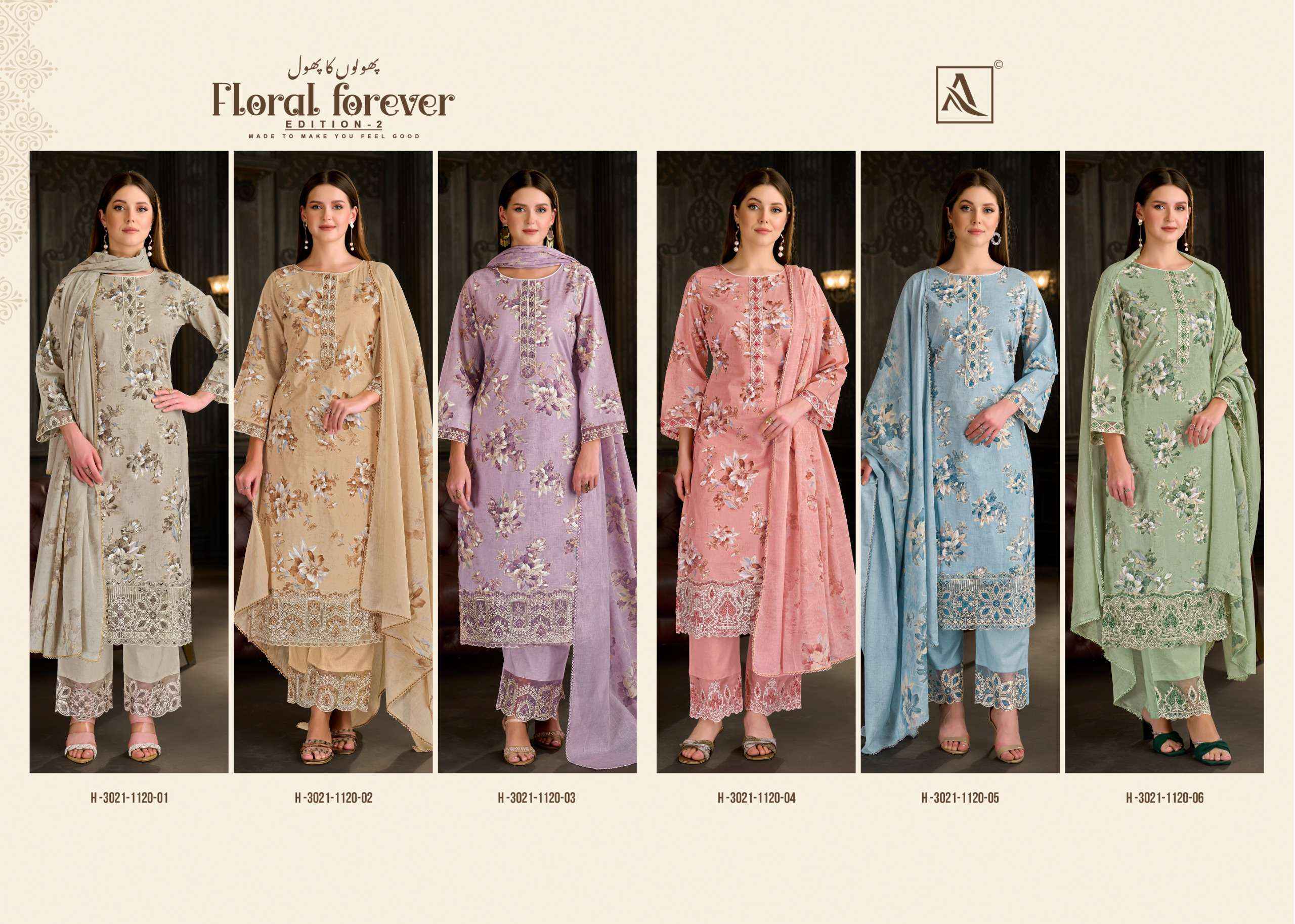ALOK SUITS FLORAL FOREVER EDITION 2 COTTON EMBROIDERY WORK SUIT ( 6 PCS CATALOGUE )
