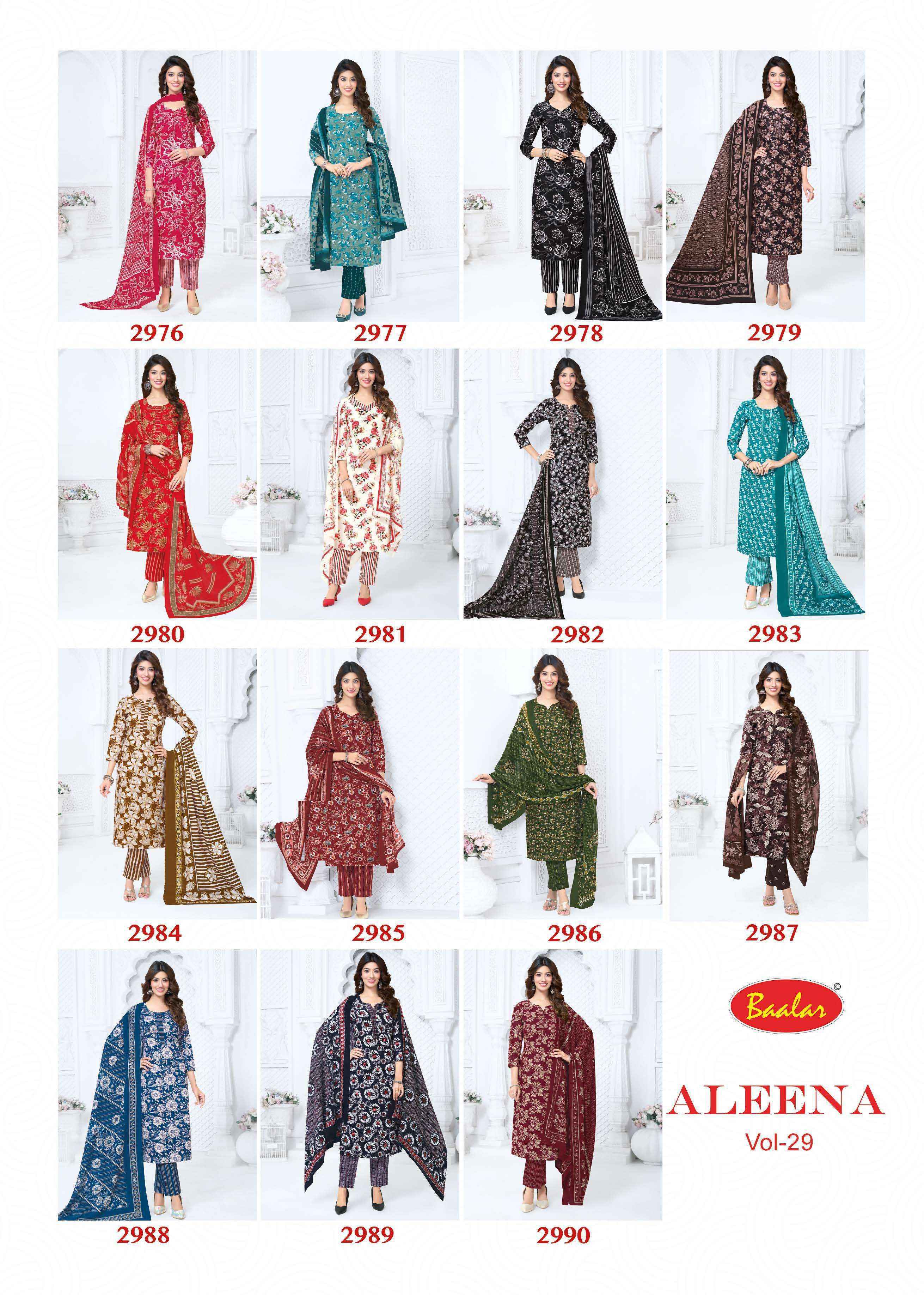 Baalar Aleena Vol 29 Cotton Dress Material Wholesale Online 15 pcs Catalogue