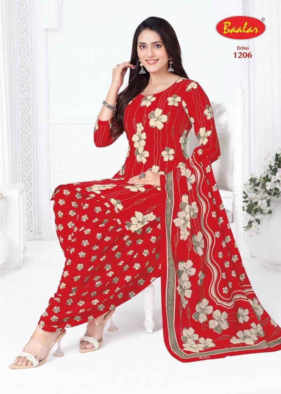 Baalar Crystal patiyala Vol 12 Cotton Suits Wholesale Price 15 pcs Catalogue