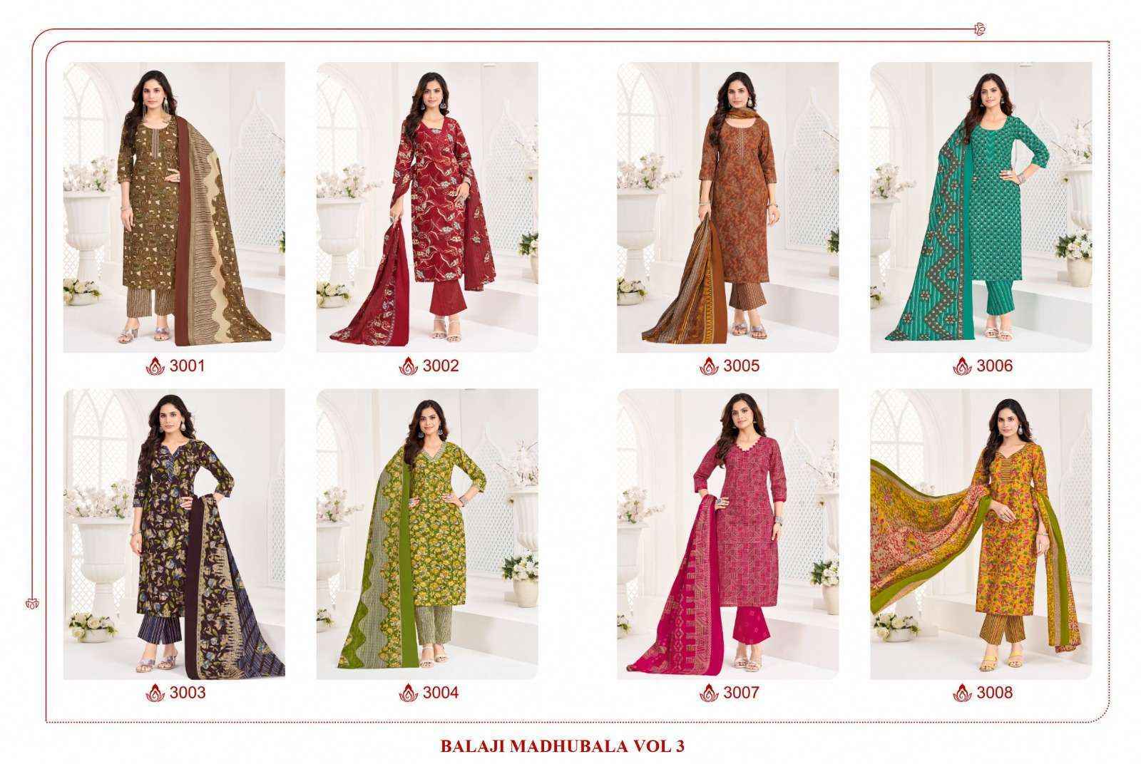 Balaji Madhubala Vol 3 Readymade Cotton Suit  Wholesale Rate ( 8 Pcs Catalog )