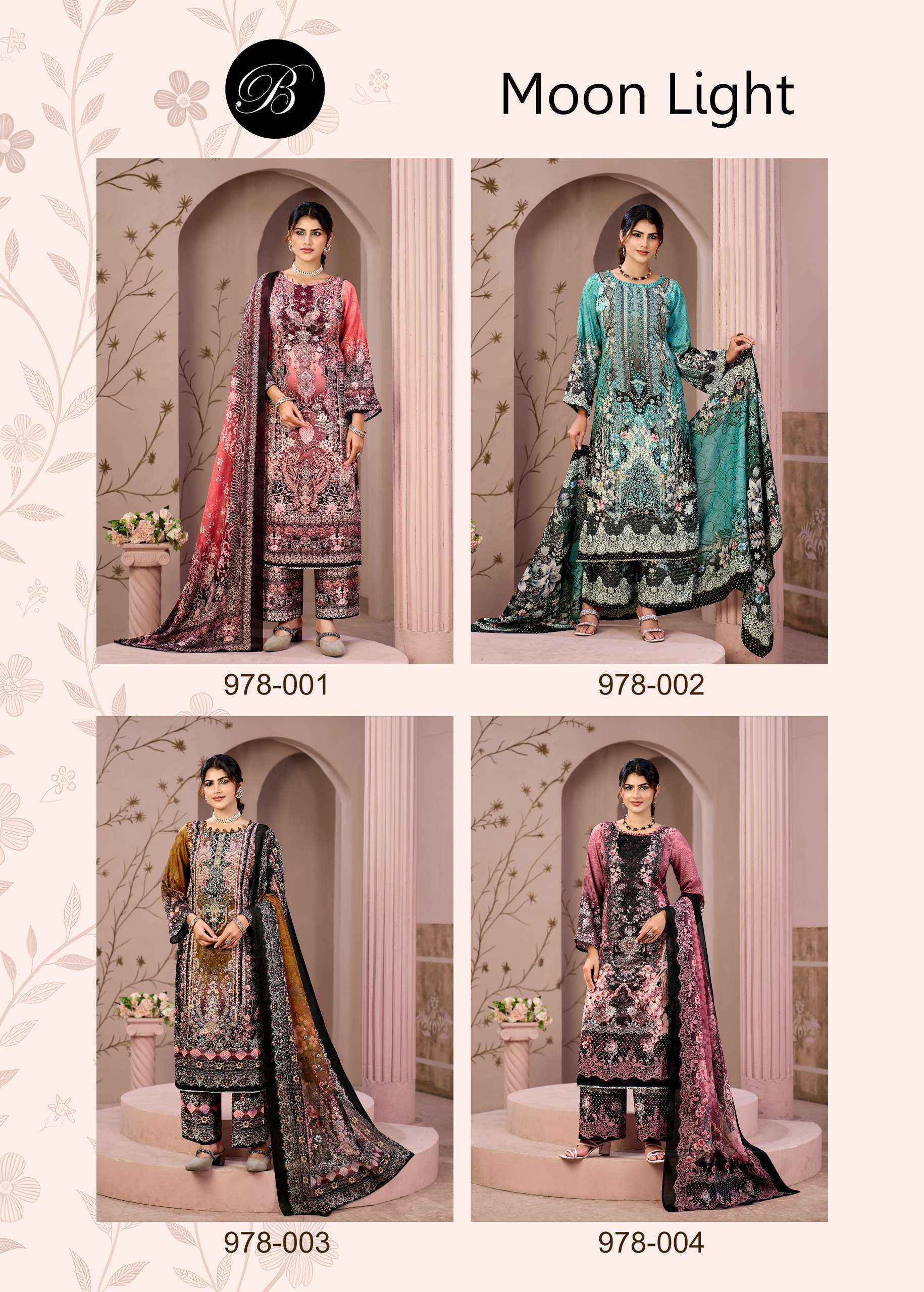 Belliza Moon Light Jam Cotton Dress Material Wholesale surat bazaar ( 4 pcs Cataloge )