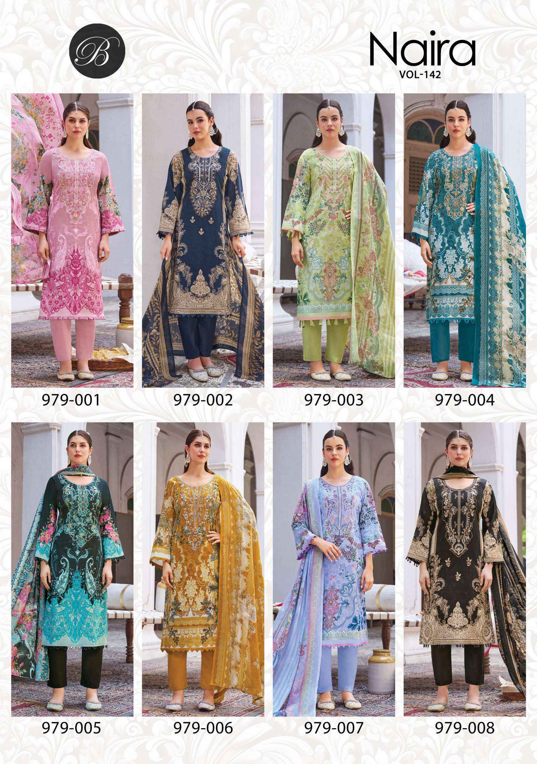 Belliza Naira Vol 142 Cotton Salwar Kameez Wholesale Rate ( 8 Pcs Catalog )