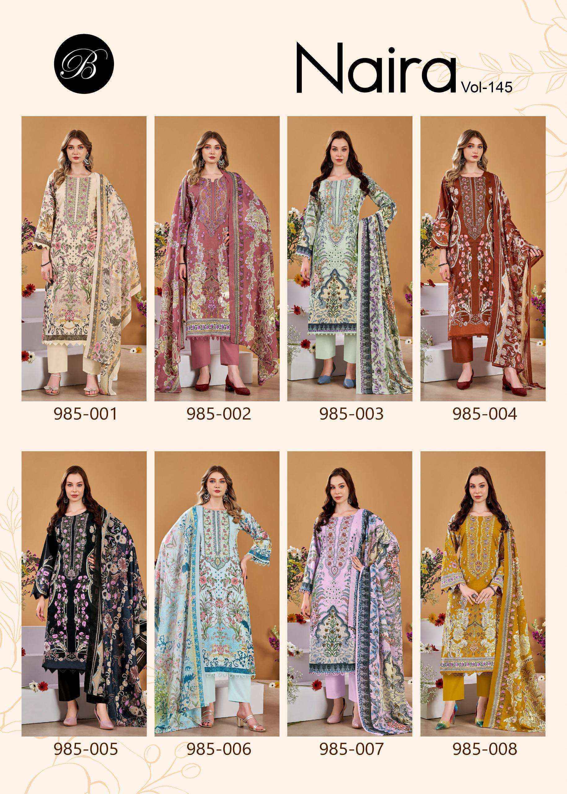 Belliza Naira Vol 145 Wholesale Market Surat 8 pcs Cataloge
