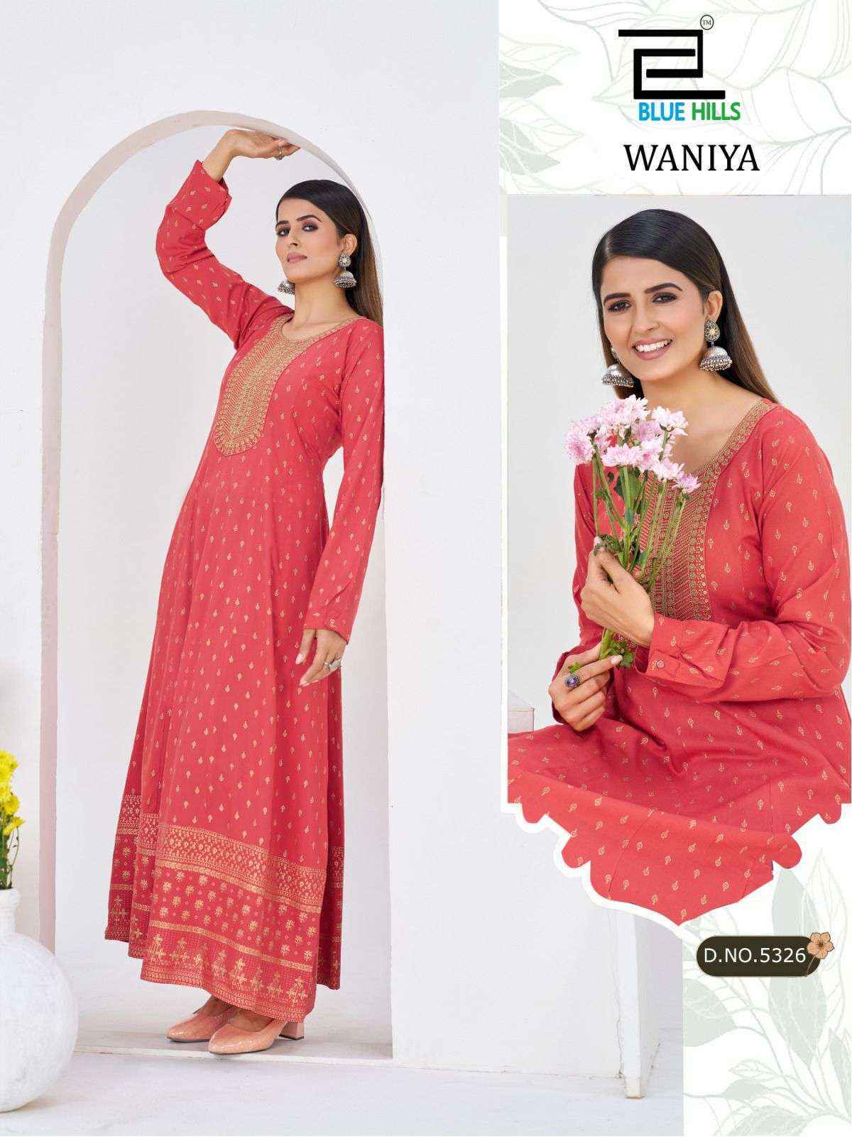 Blue Hills Waniya Rayon Gown Set Wholesale Rate ( 6 Pcs Catalog )