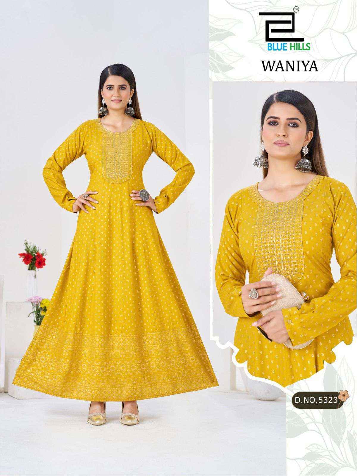 Blue Hills Waniya Rayon Gown Set Wholesale Rate ( 6 Pcs Catalog )