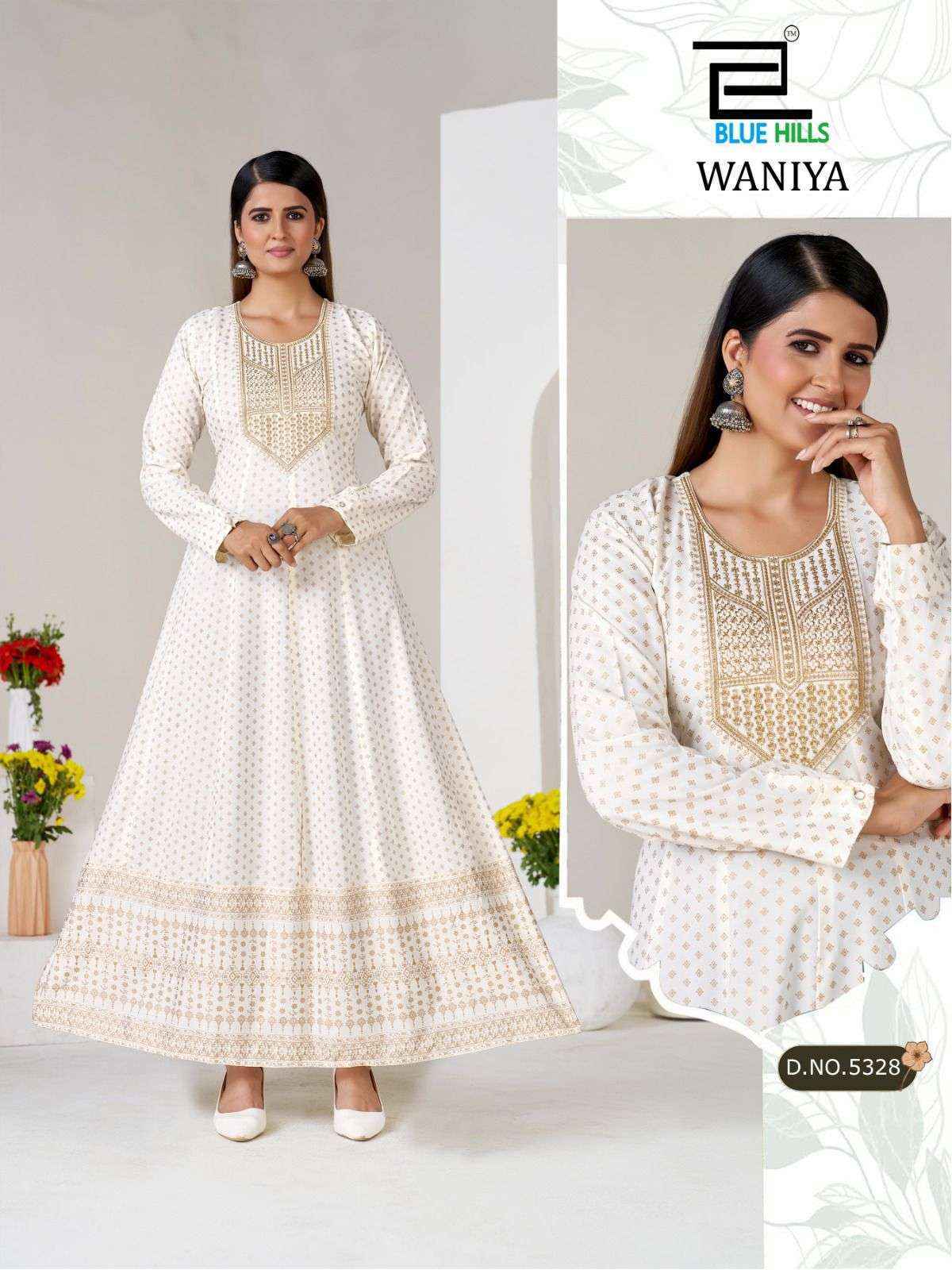 Blue Hills Waniya Rayon Gown Set Wholesale Rate ( 6 Pcs Catalog )