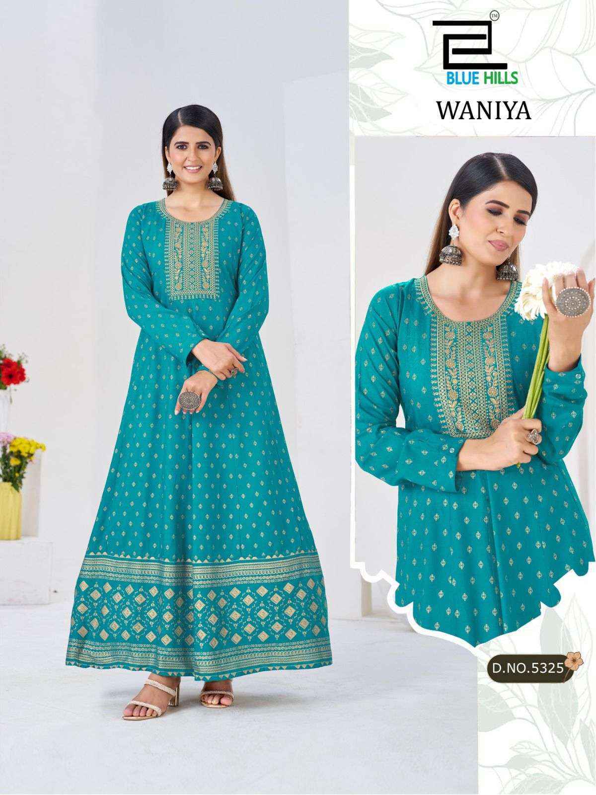 Blue Hills Waniya Rayon Gown Set Wholesale Rate ( 6 Pcs Catalog )