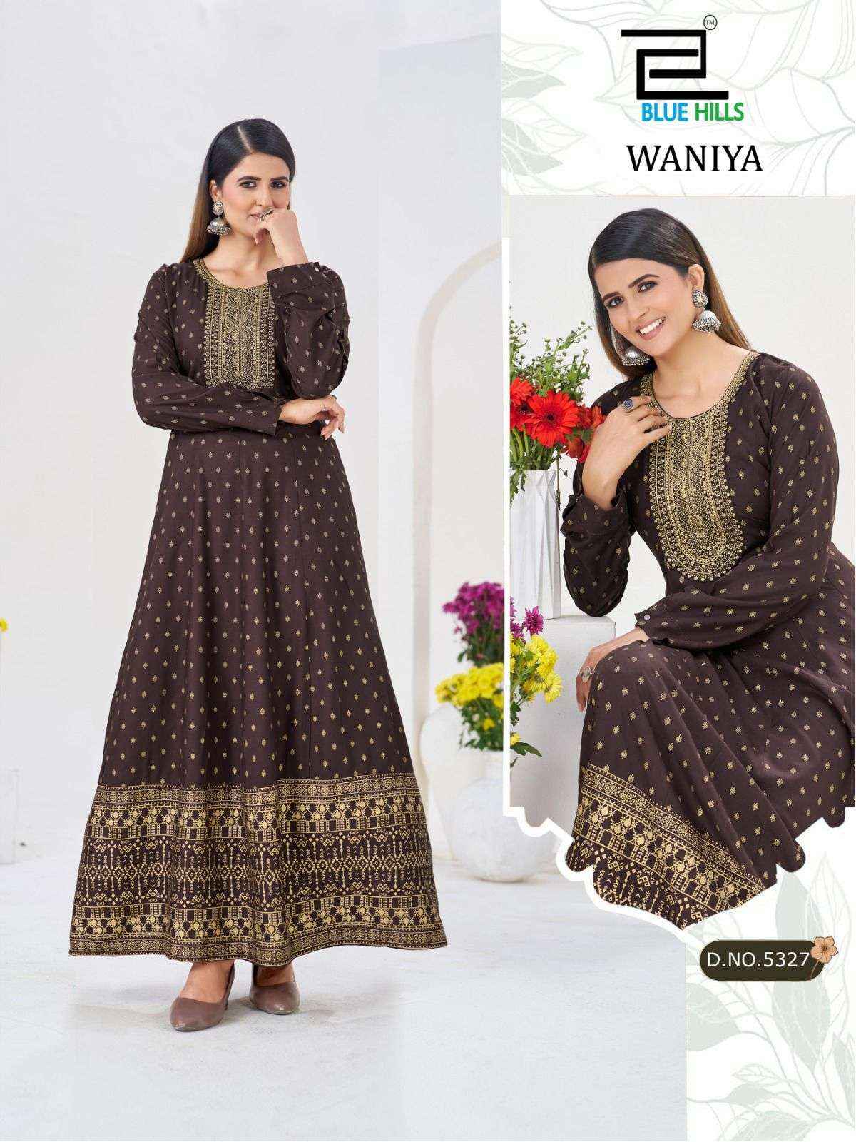 Blue Hills Waniya Rayon Gown Set Wholesale Rate ( 6 Pcs Catalog )