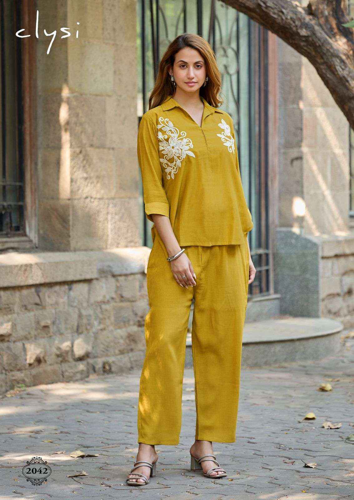 Clysi Avira Viscose Top With Bottom co ord set Wholesale Online Price ( 6 pcs Catalogue )