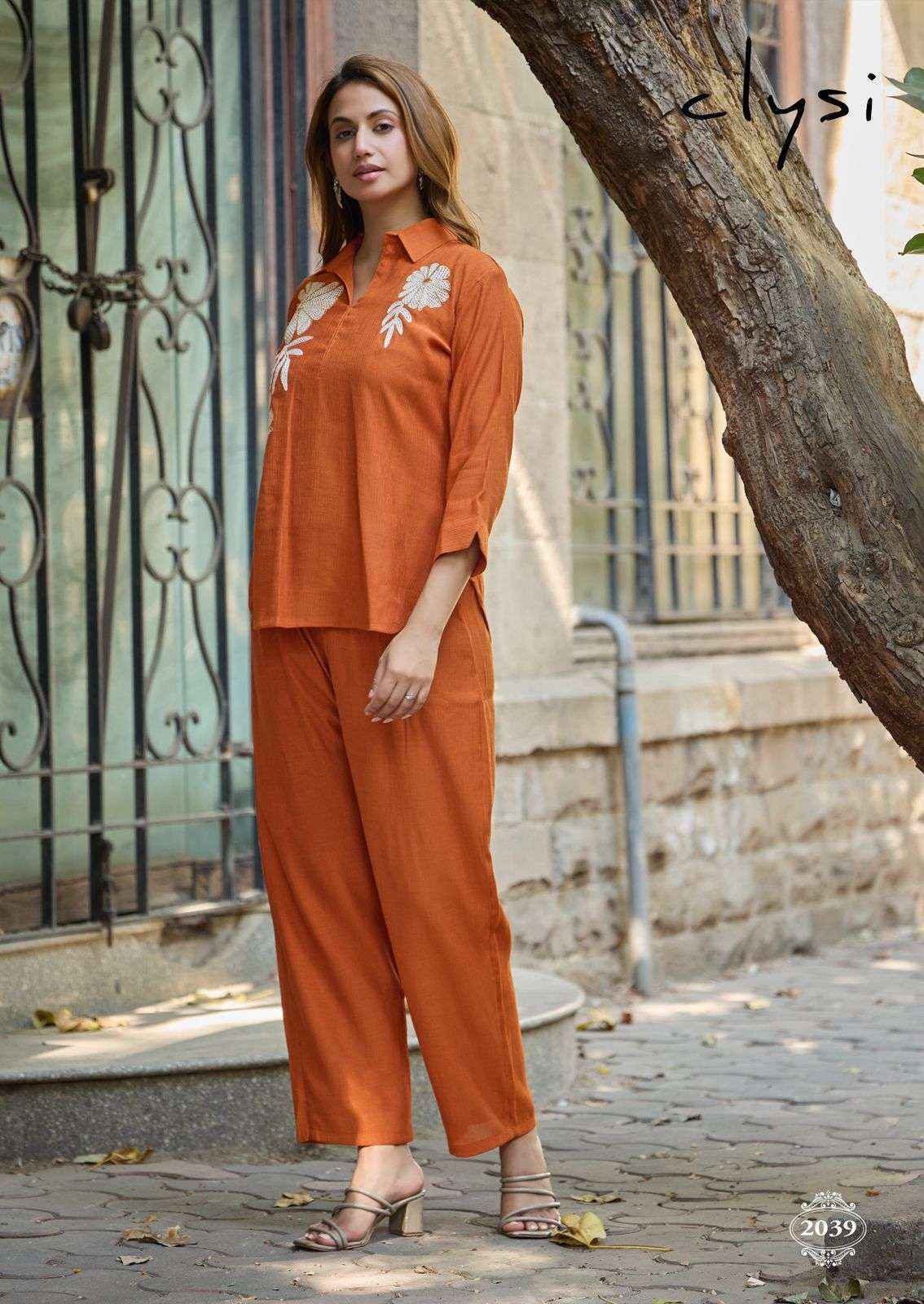 Clysi Avira Viscose Top With Bottom co ord set Wholesale Online Price ( 6 pcs Catalogue )