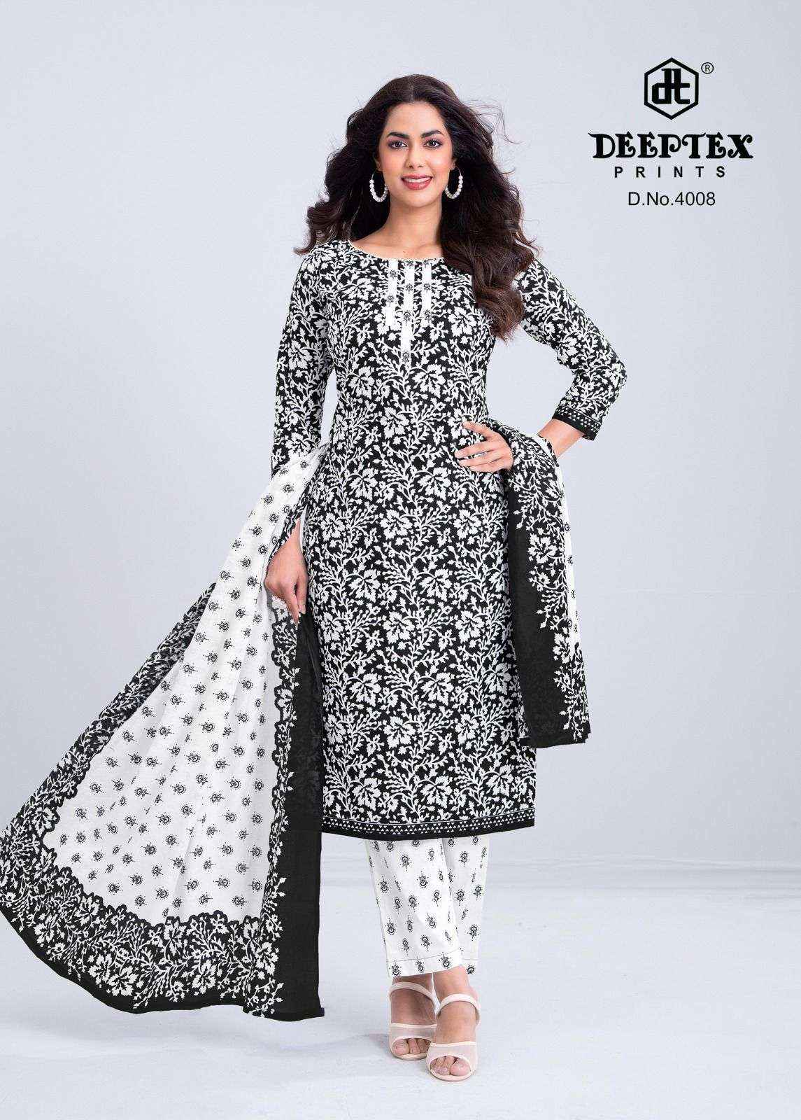 Deeptex Aaliza Black And White Vol 4 Pure Cotton Salwar Kameez Wholesale Rate ( 10 Pcs Catalog )