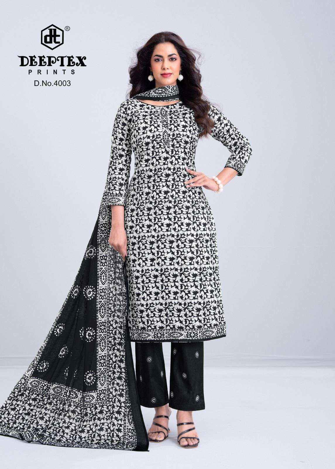 Deeptex Aaliza Black And White Vol 4 Pure Cotton Salwar Kameez Wholesale Rate ( 10 Pcs Catalog )