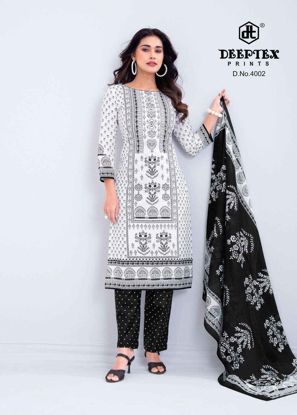 Deeptex Aaliza Black And White Vol 4 Pure Cotton Salwar Kameez Wholesale Rate ( 10 Pcs Catalog )