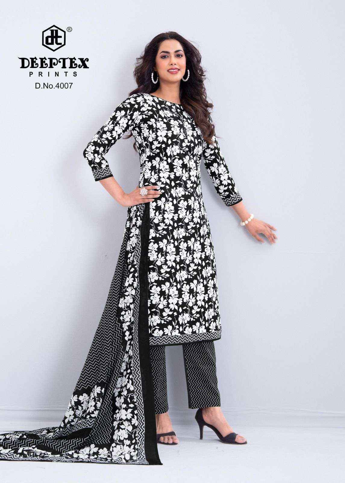 Deeptex Aaliza Black And White Vol 4 Pure Cotton Salwar Kameez Wholesale Rate ( 10 Pcs Catalog )