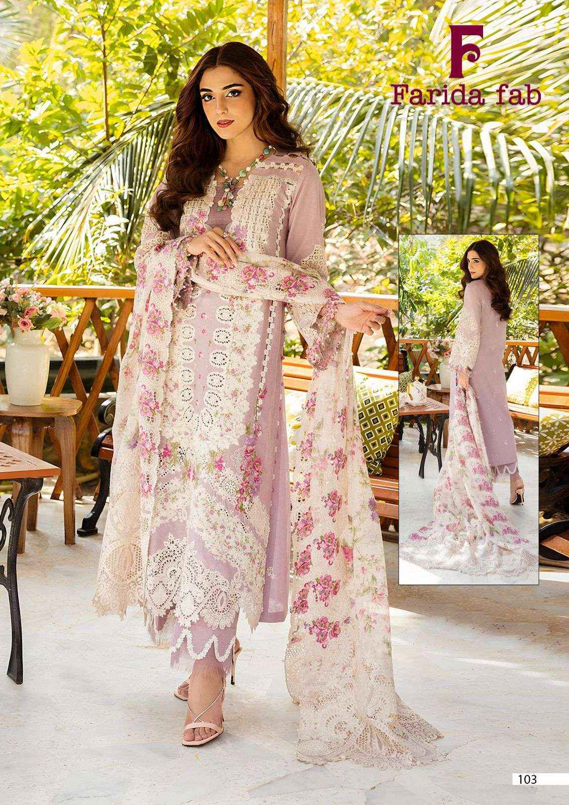 FARIDA FAB BIN SAEED COTTON DIGITAL PRINTS SALWAR SUIT WHOLESALE PRICE ( 6 PCS CATALOGUE )