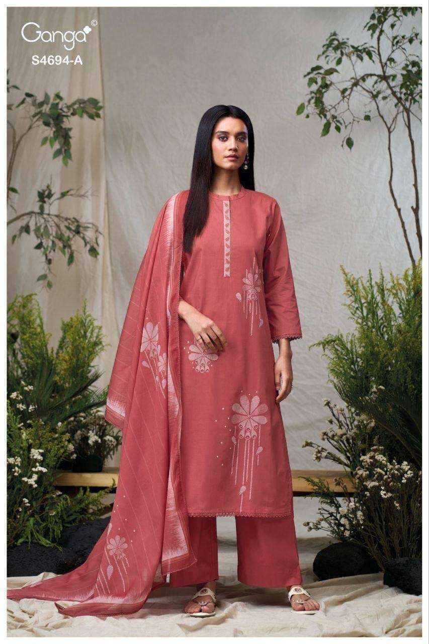 Ganga Aiyanae 4694 Cotton Salwar Kameez Wholesale Rate ( 4 Pcs Catalog )