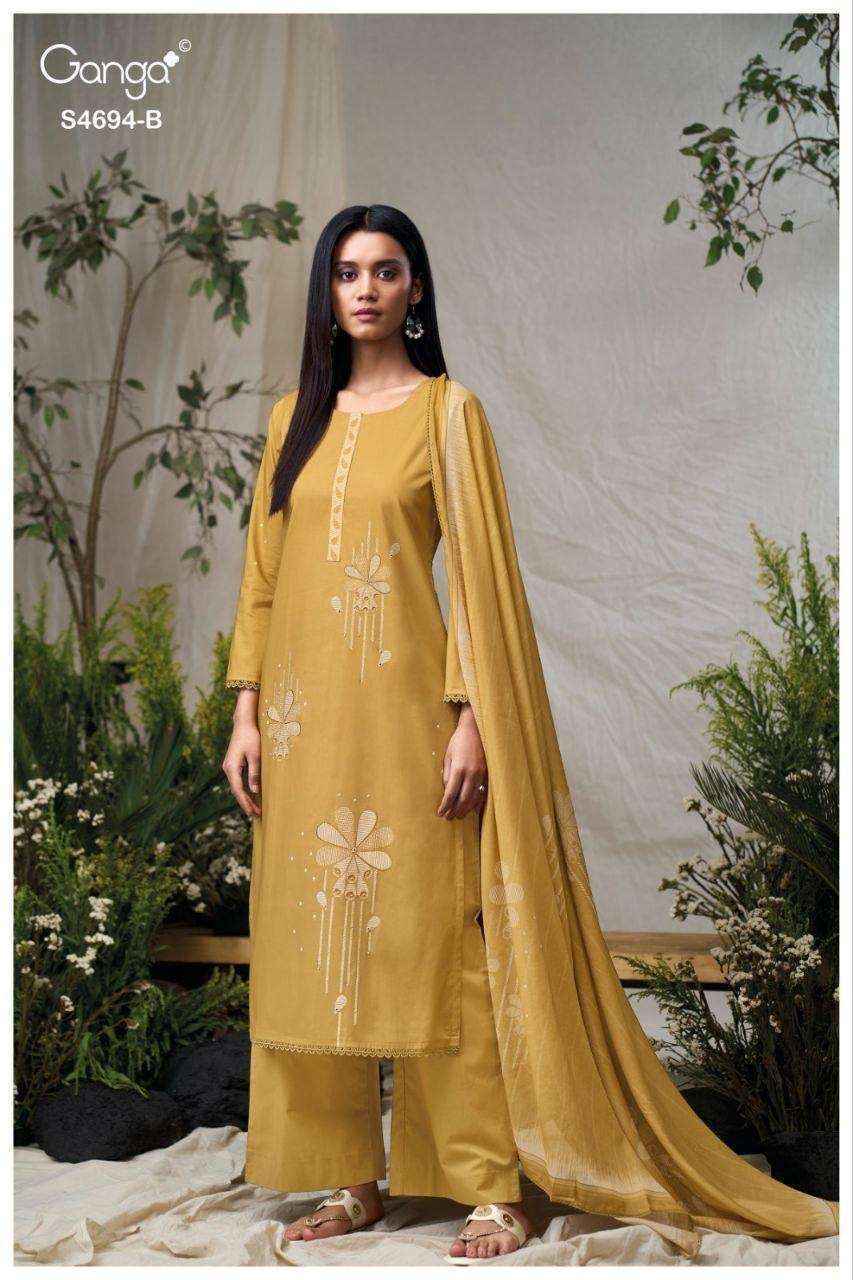 Ganga Aiyanae 4694 Cotton Salwar Kameez Wholesale Rate ( 4 Pcs Catalog )