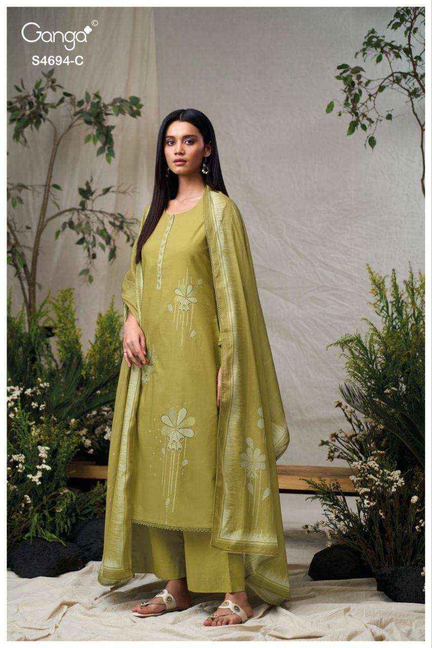 Ganga Aiyanae 4694 Cotton Salwar Kameez Wholesale Rate ( 4 Pcs Catalog )